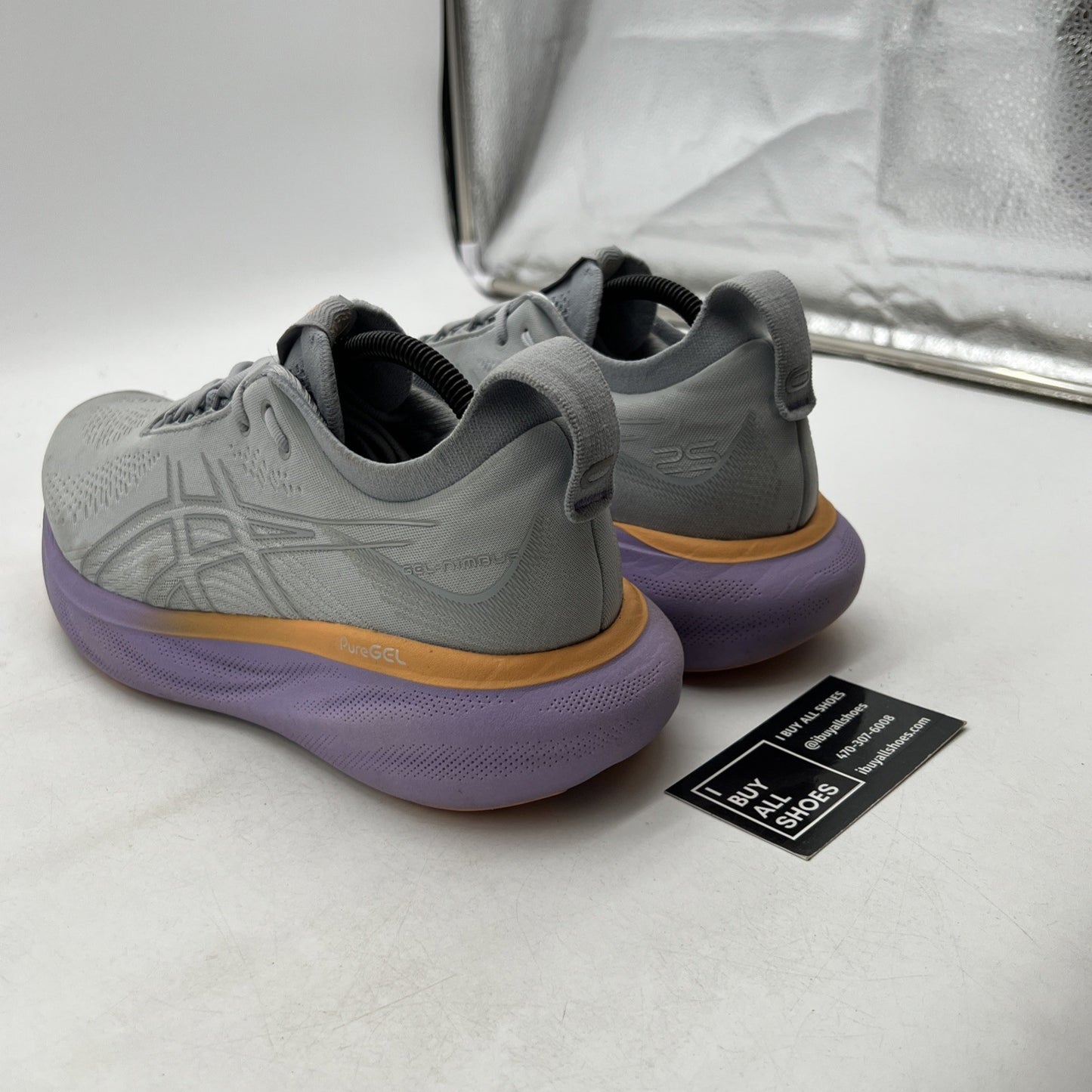 Size 11W - Asics Women's Gel-Nimbus 25 Piedmont Grey/Pure Silver (1012B356)