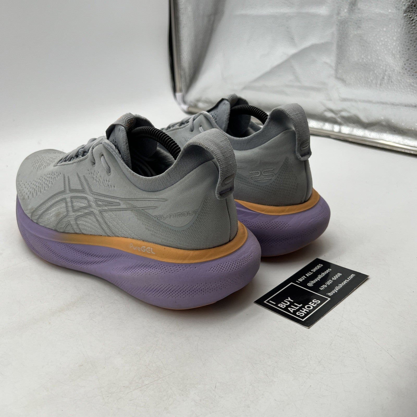 Size 11W - Asics Women's Gel-Nimbus 25 Piedmont Grey/Pure Silver (1012B356)
