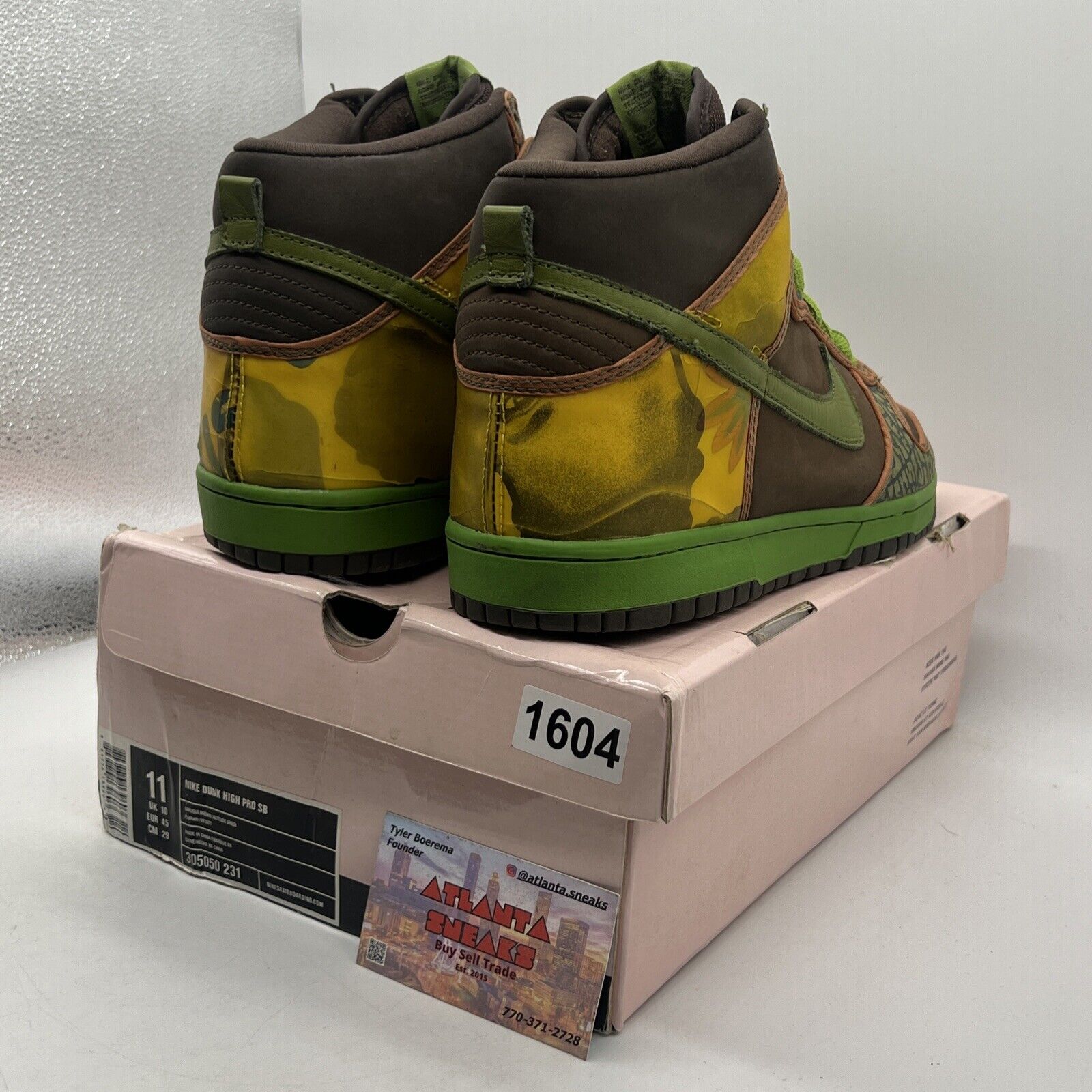 Size 11 - Nike Dunk Pro SB High De La Soul Brown Green Orange (305050-231)