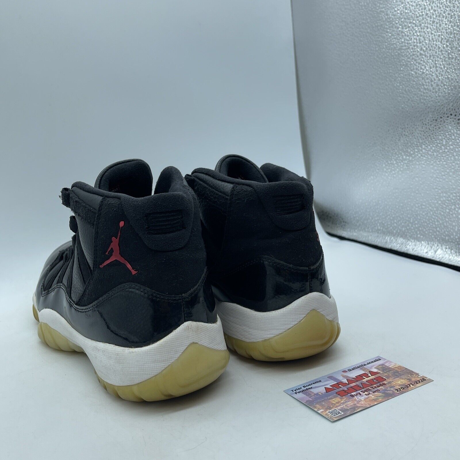 Size 10 - Jordan 11 Retro 72-10 2015 Black White Red Leather Suede (378037-002)