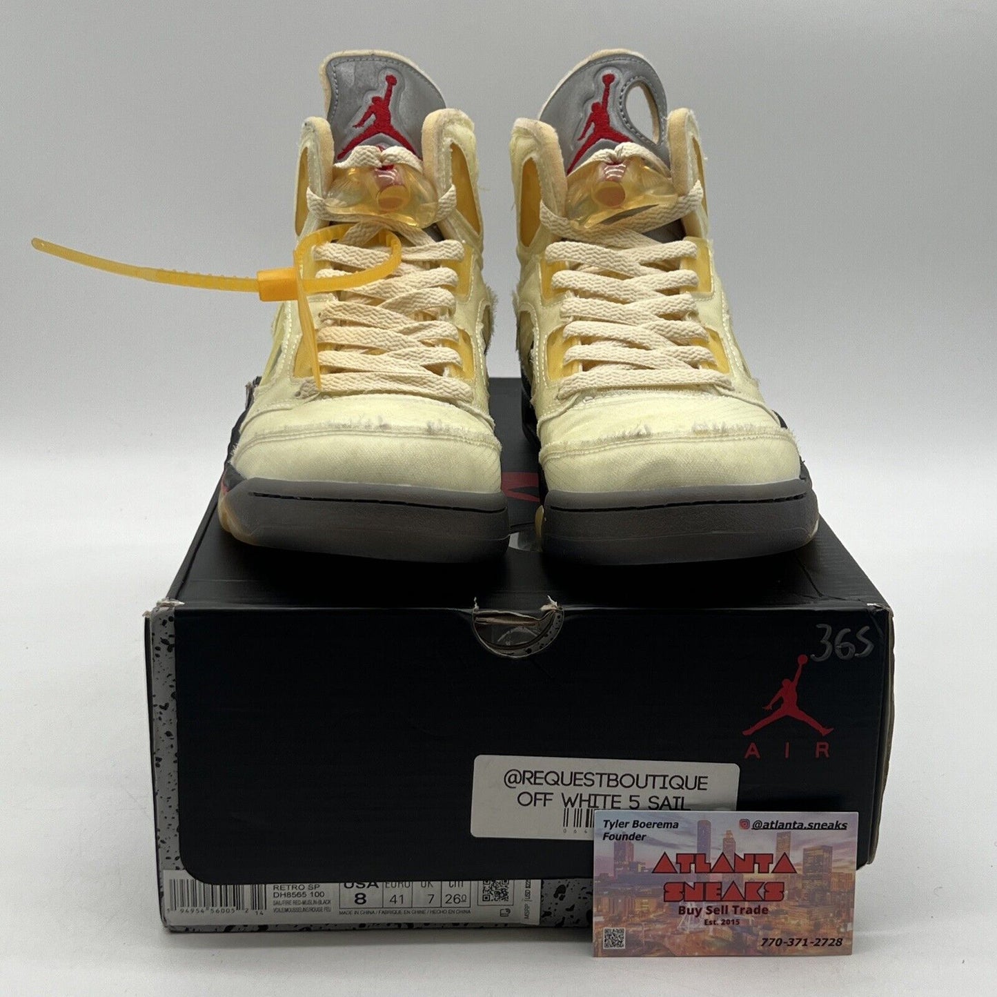 Size 8 - Jordan 5 SP x Off-White Mid Sail Black Red Cream Grey (DH8565-100)
