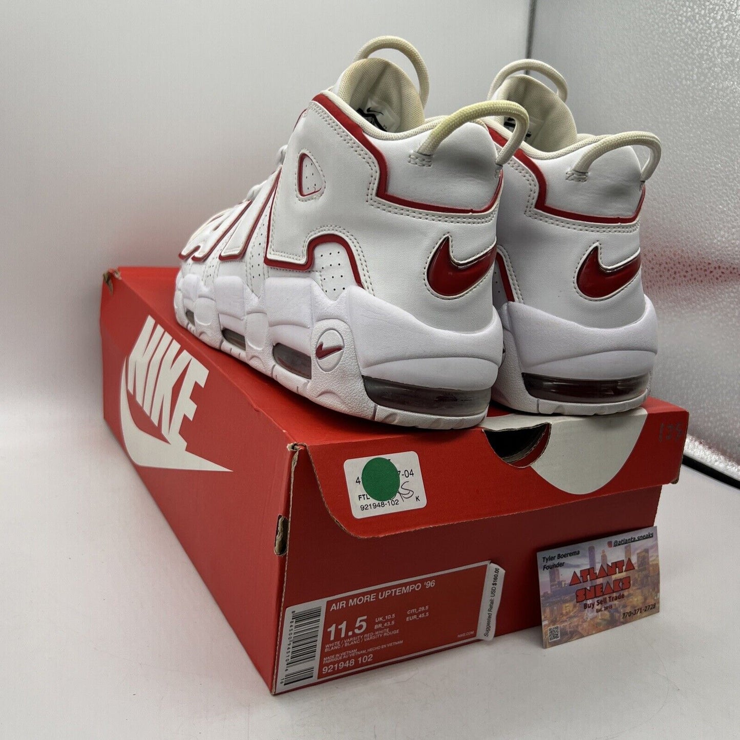 Size 11.5 - Nike Air More Uptempo White Varsity Red 2018 (921948-102)