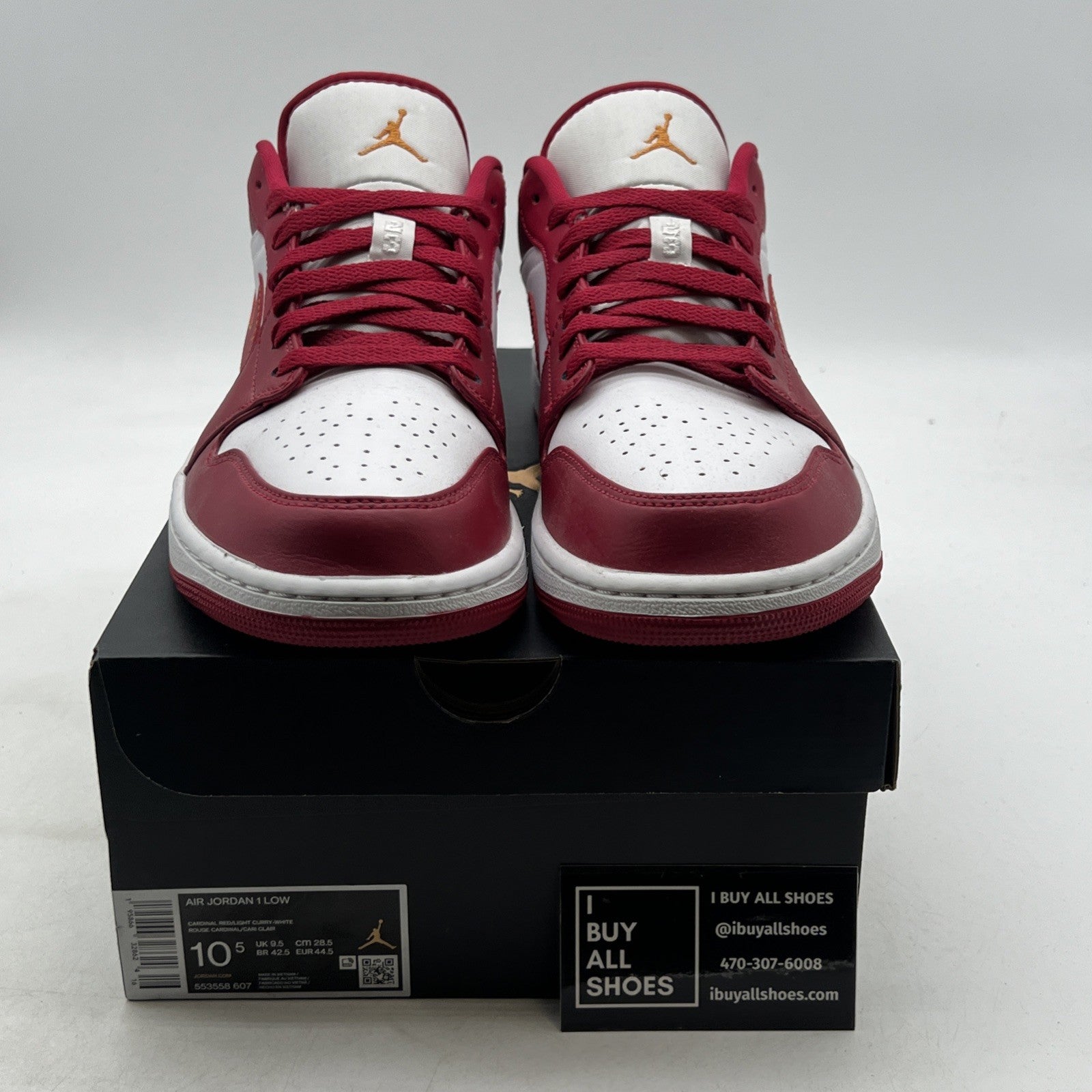 Size 10.5 - Air Jordan 1 Low Cardinal Red 2022 (553558-607)