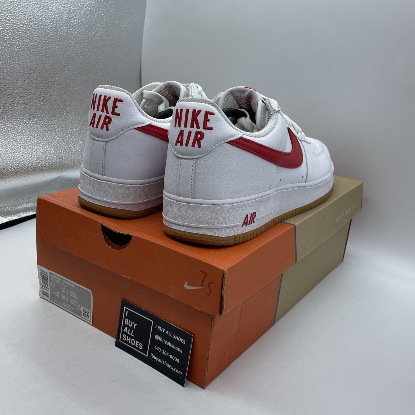 Size 13 - Nike Air Force 1 Low Color of the Month White University Red