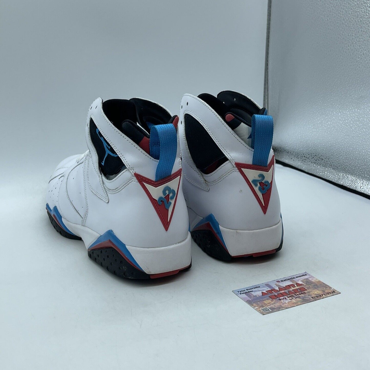 Size 12 - Air Jordan 7 Retro Orion Blue Red Black Suede White (304775-105)