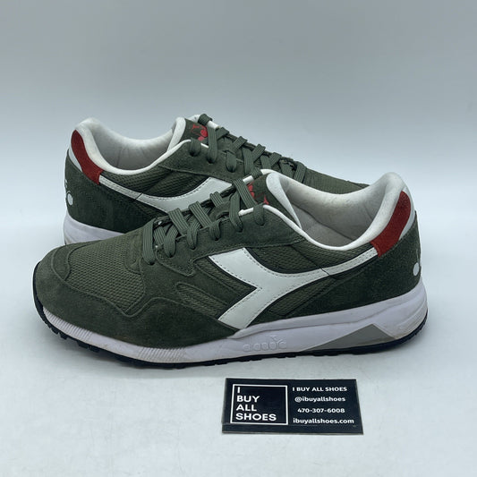 Size 9 - Diadora N902 S Mesh Italia Olive Green/ White/ Red (90395)