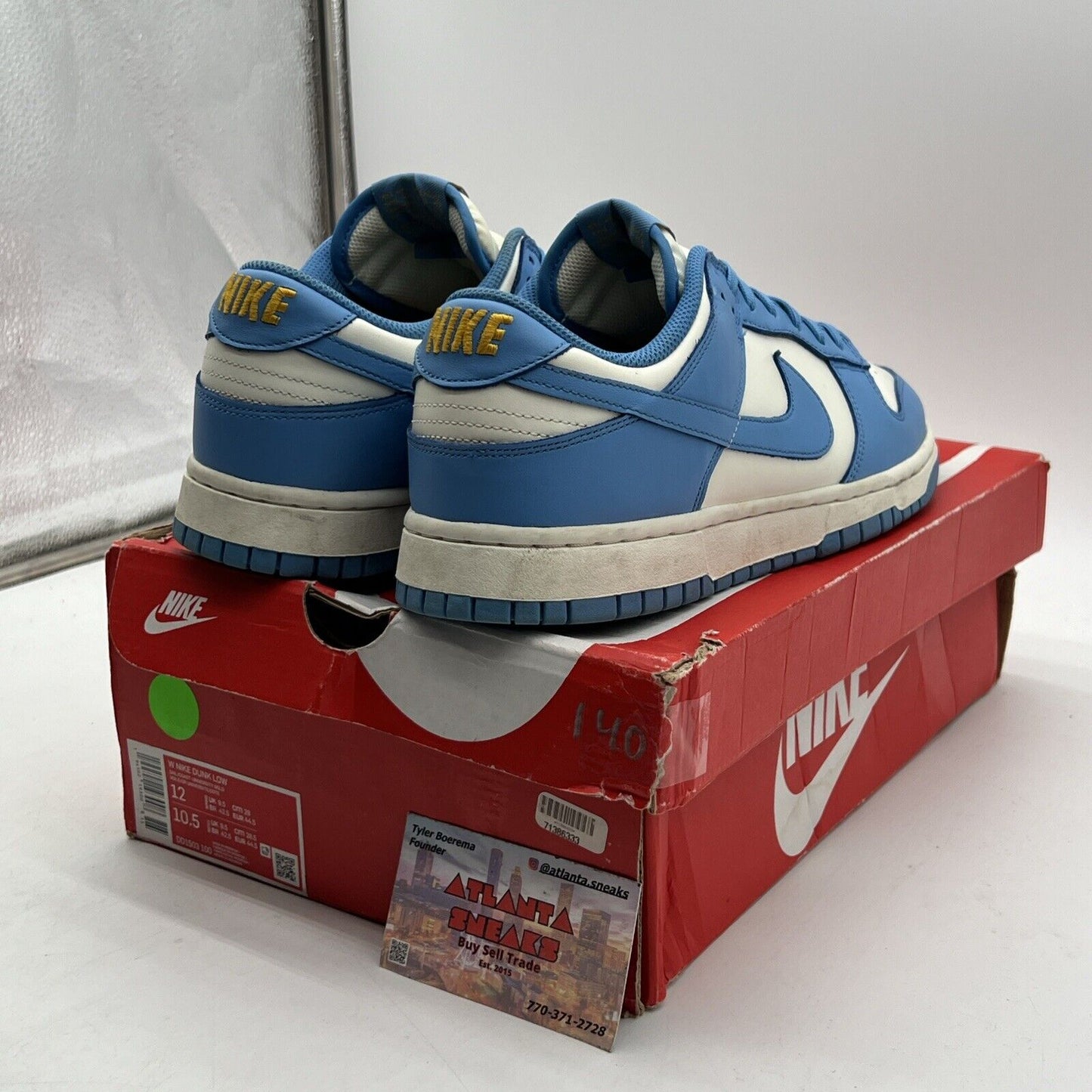 Size 12 - Nike Dunk Low Coast W White Blue Yellow Leather (DD1503-100)