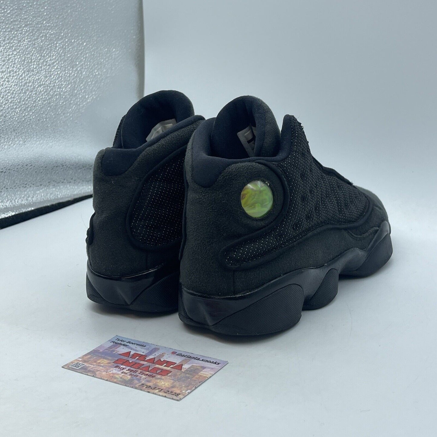 Size 7Y - Nike Air Jordan 13 Retro Black Cat Leather Suede  (884129-011)