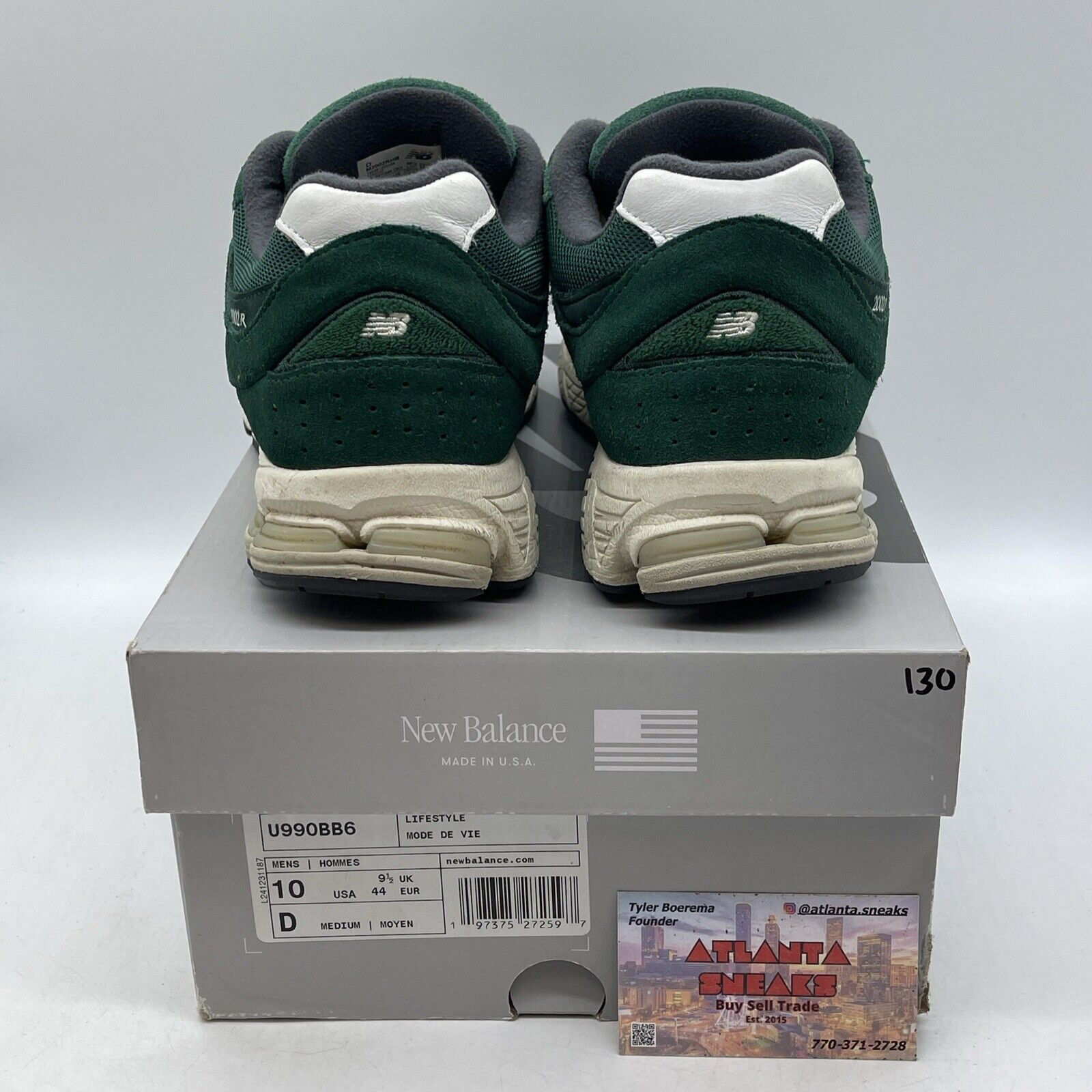 Size 10 - New Balance 2002R Suede Pack - Forest Green Grey White (M2002RHB)