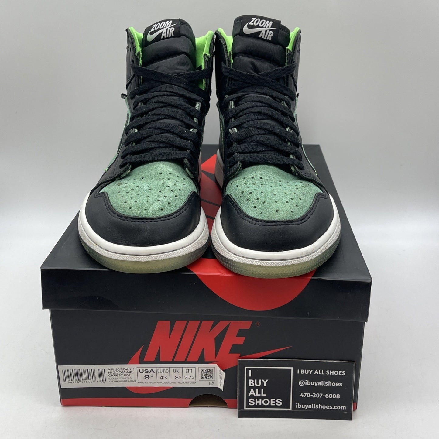 Size 9.5 - Air Jordan 1 Zoom High Zen Green (CK6637-002)