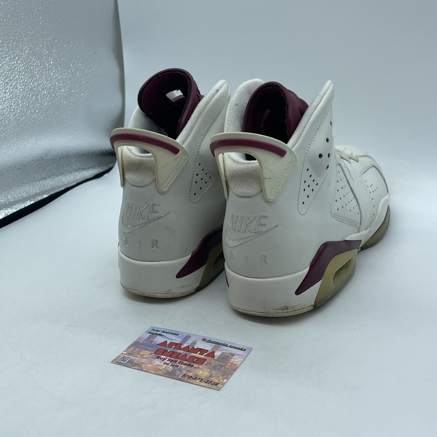 Size 10.5 - Air Jordan 6 Retro 2015 Maroon White Suede Leather (384664-116)