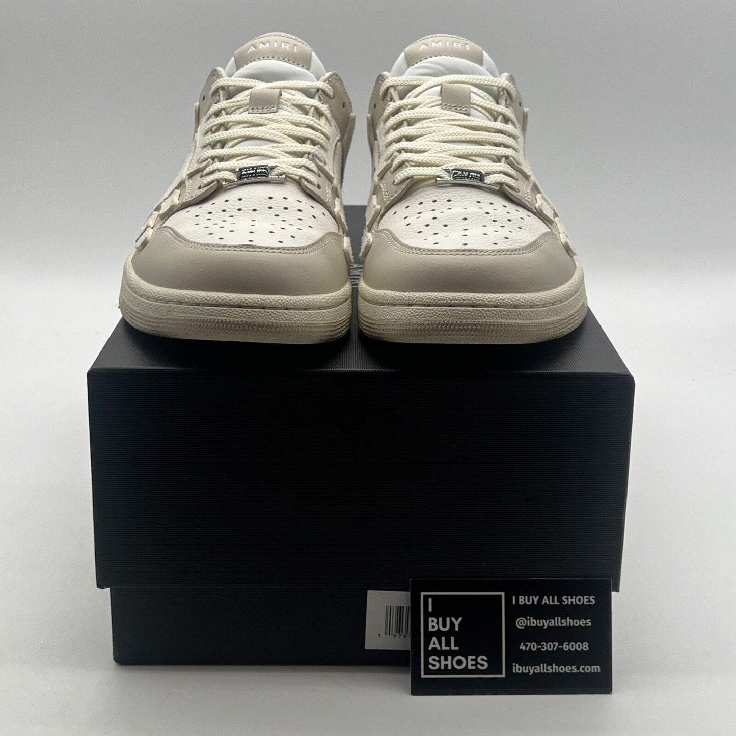 Size 11 - Amiri Skel Top Low Cream Beige And White