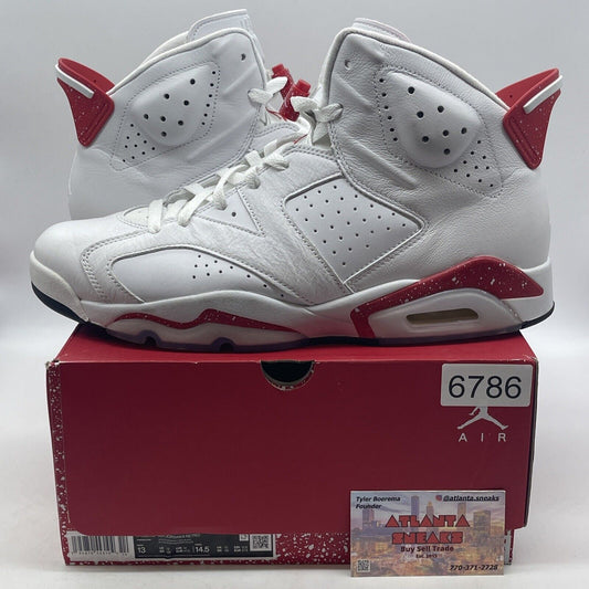 Size 13 - Jordan 6 White and University Red 2022 Leather (CT8529-162)