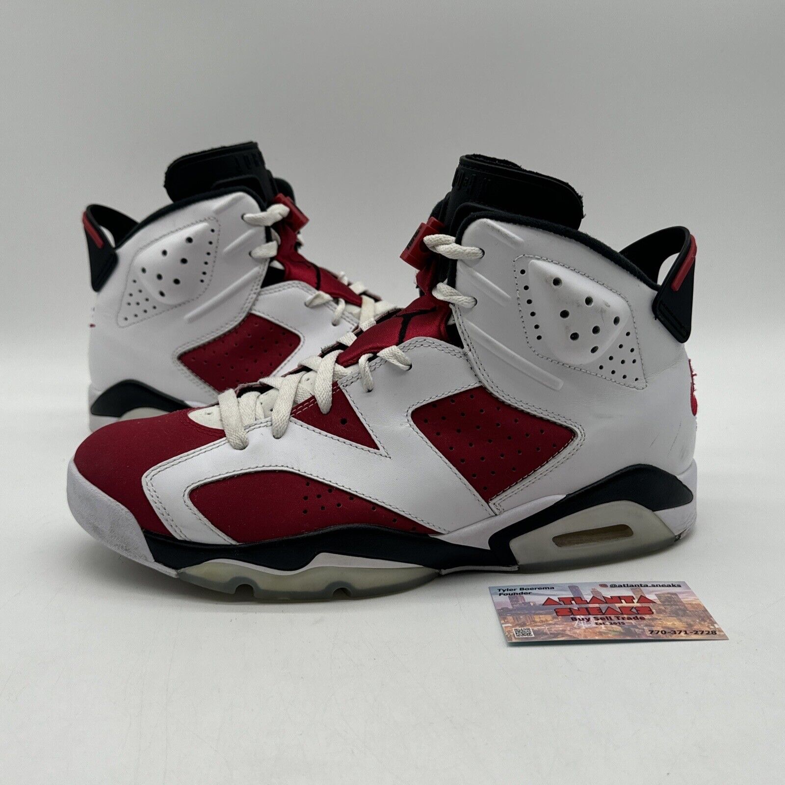 Size 11.5 - Jordan 6 Retro OG Mid Carmine White Red Black Suede Leather Nike Air