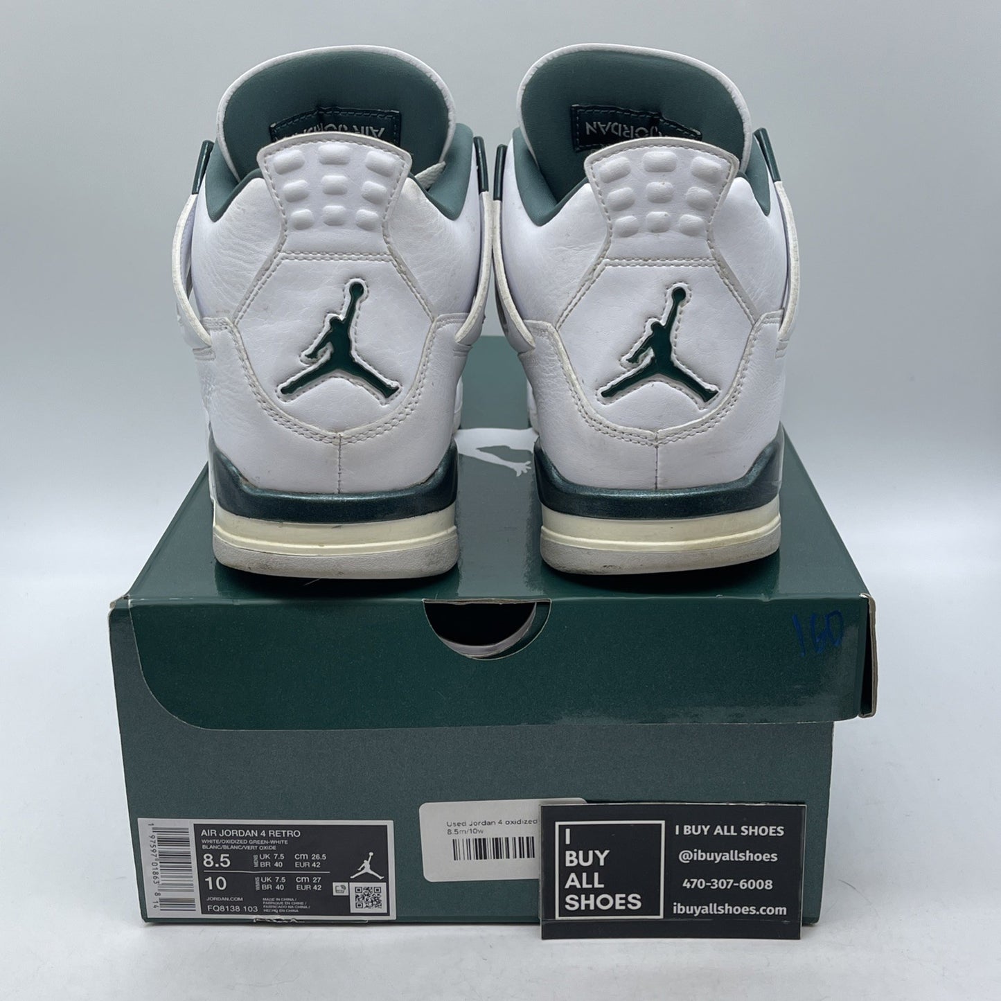 Size 8.5 - Air Jordan 4 Retro Oxidized Green White Leather (FQ8138-103)