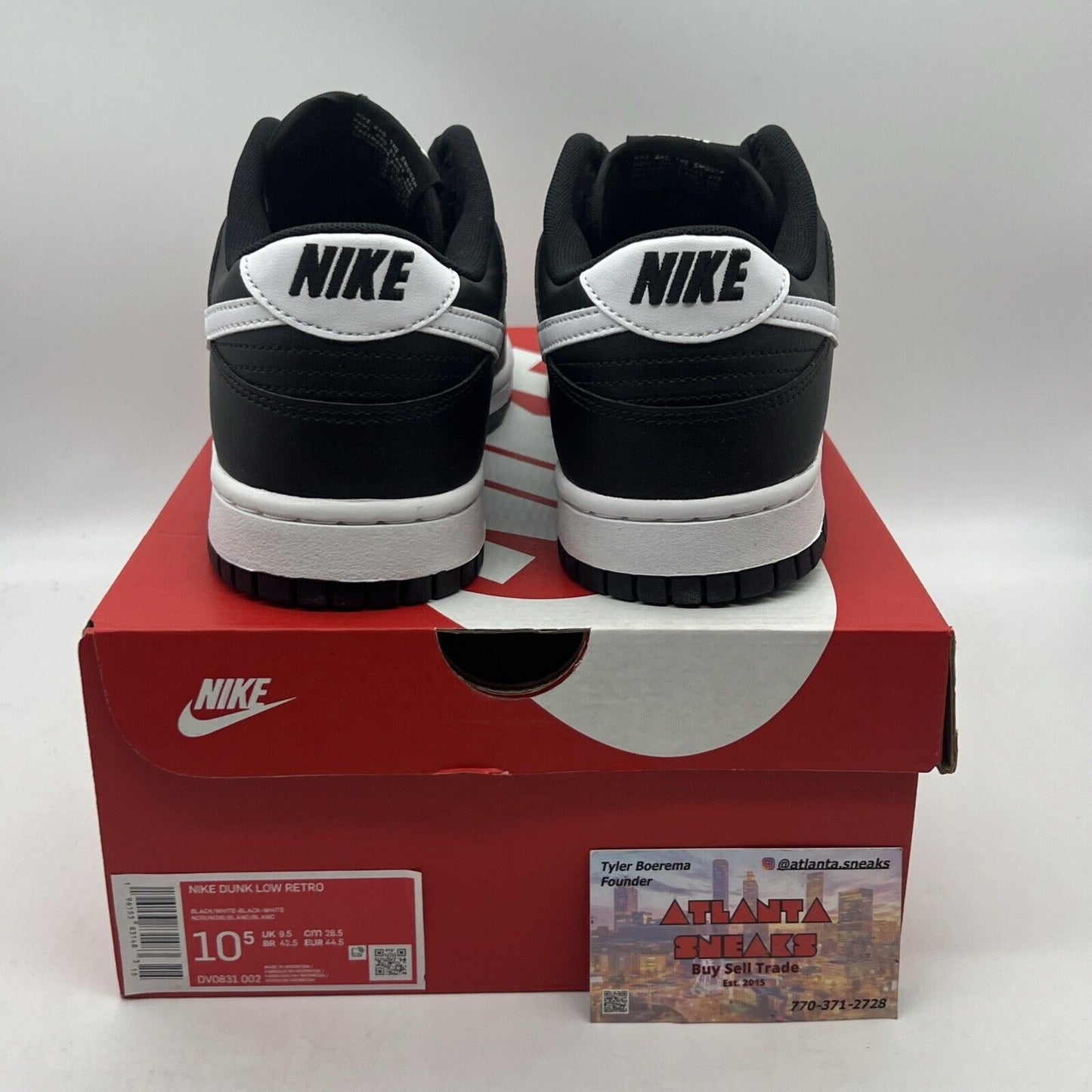Size 10.5 - Nike Dunk Low Black Panda 2.0 Brand New Og All