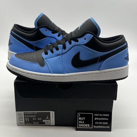 Size 11 - Air Jordan 1 Low University Blue Black (553558-403)