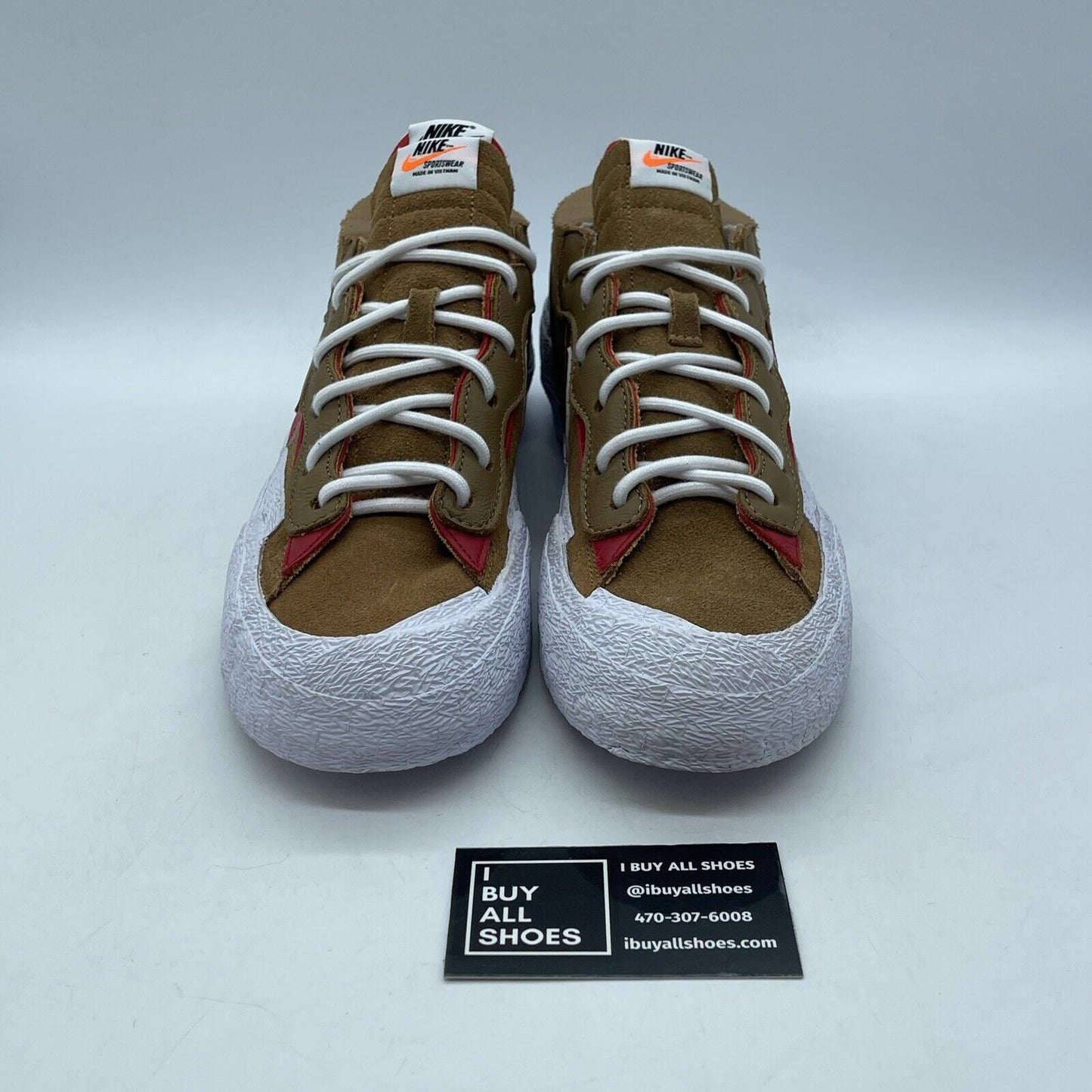Size 11 - Nike sacai x Blazer Low British Brown Tan Suede Leather (DD1877-200)