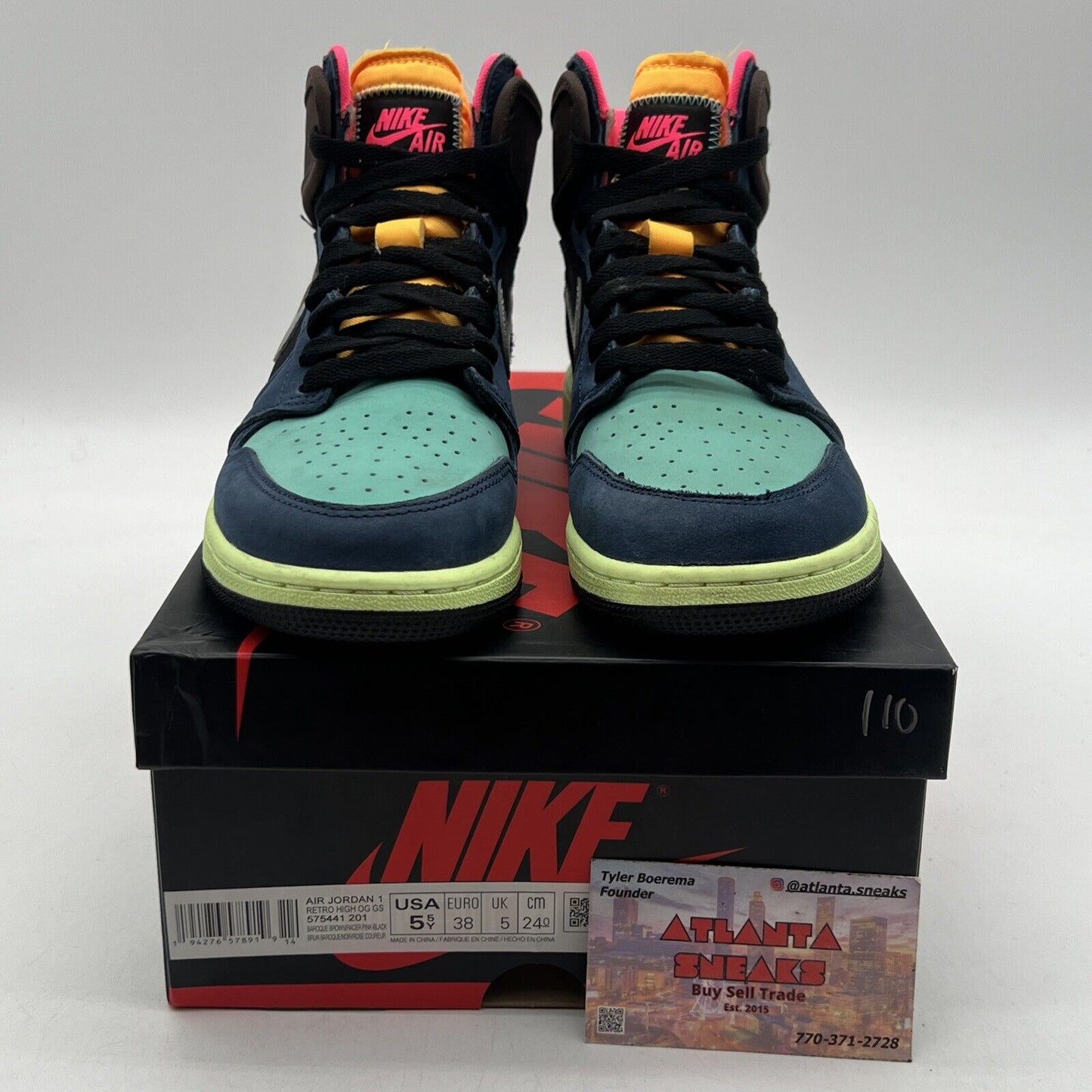 Size 5.5 - Jordan 1 Retro High Tokyo Bio Hack Brown Blue Orange  (575441-201)