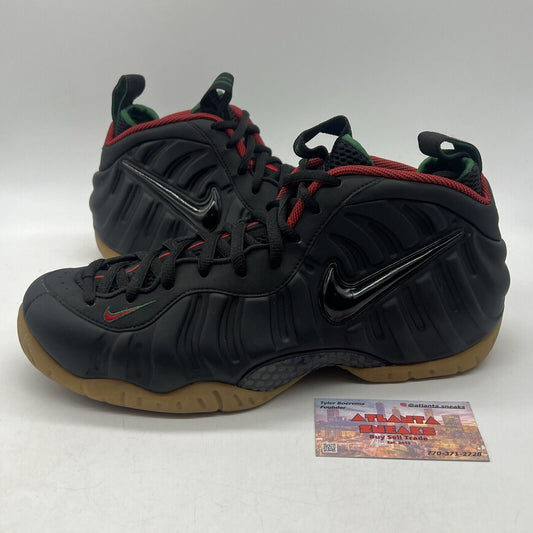 Size 10 - Nike Foamposite Pro Gucci Red Green Black Gum (624041-004)