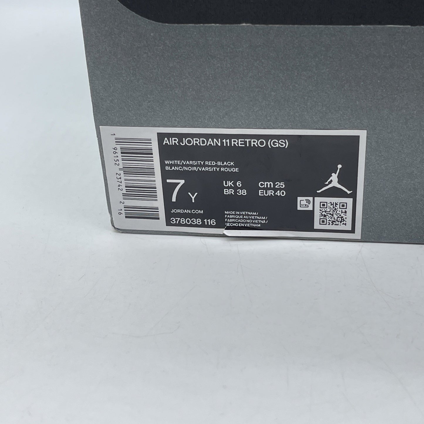 Size 7Y (GS) - Jordan 11 Retro Mid Cherry Red White Leather