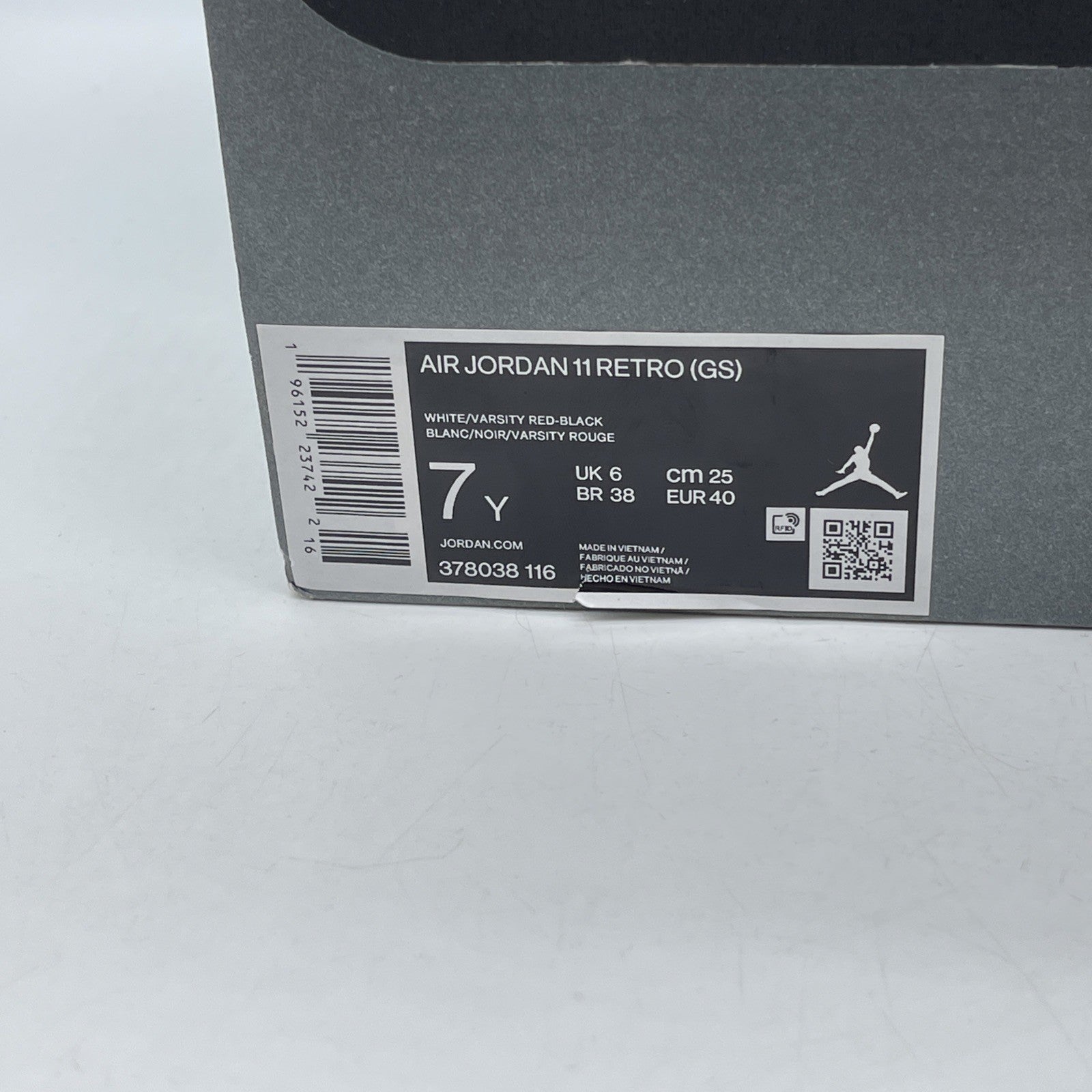 Size 7Y (GS) - Jordan 11 Retro Mid Cherry Red White Leather