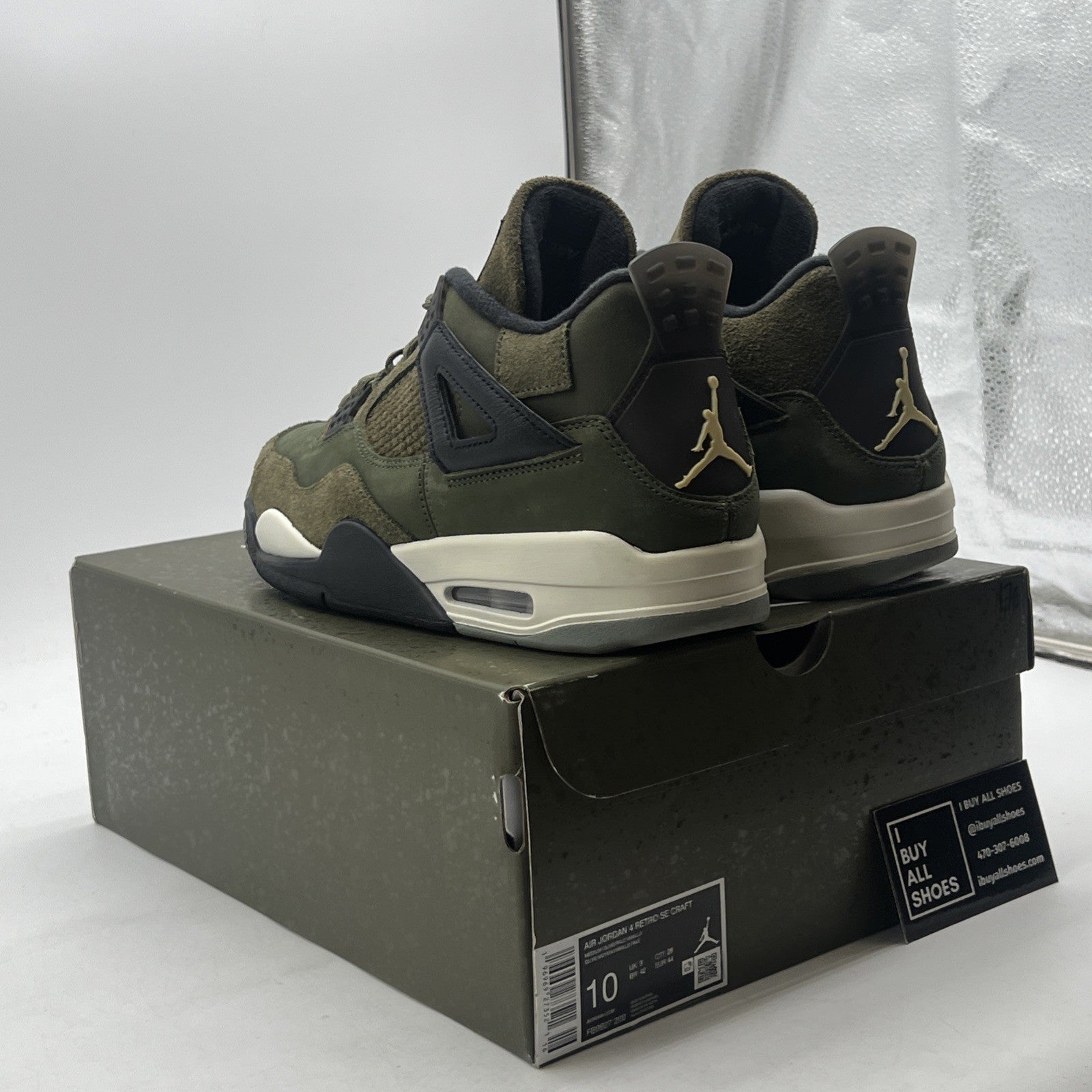 Size 10 - Air Jordan 4 SE Retro Low Craft - Olive (FB9927-200)