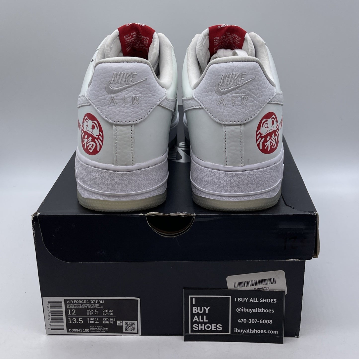 Size 12 - Nike Air Force 1 Low I Believe Daruma White Red Leather (DD9941-100)