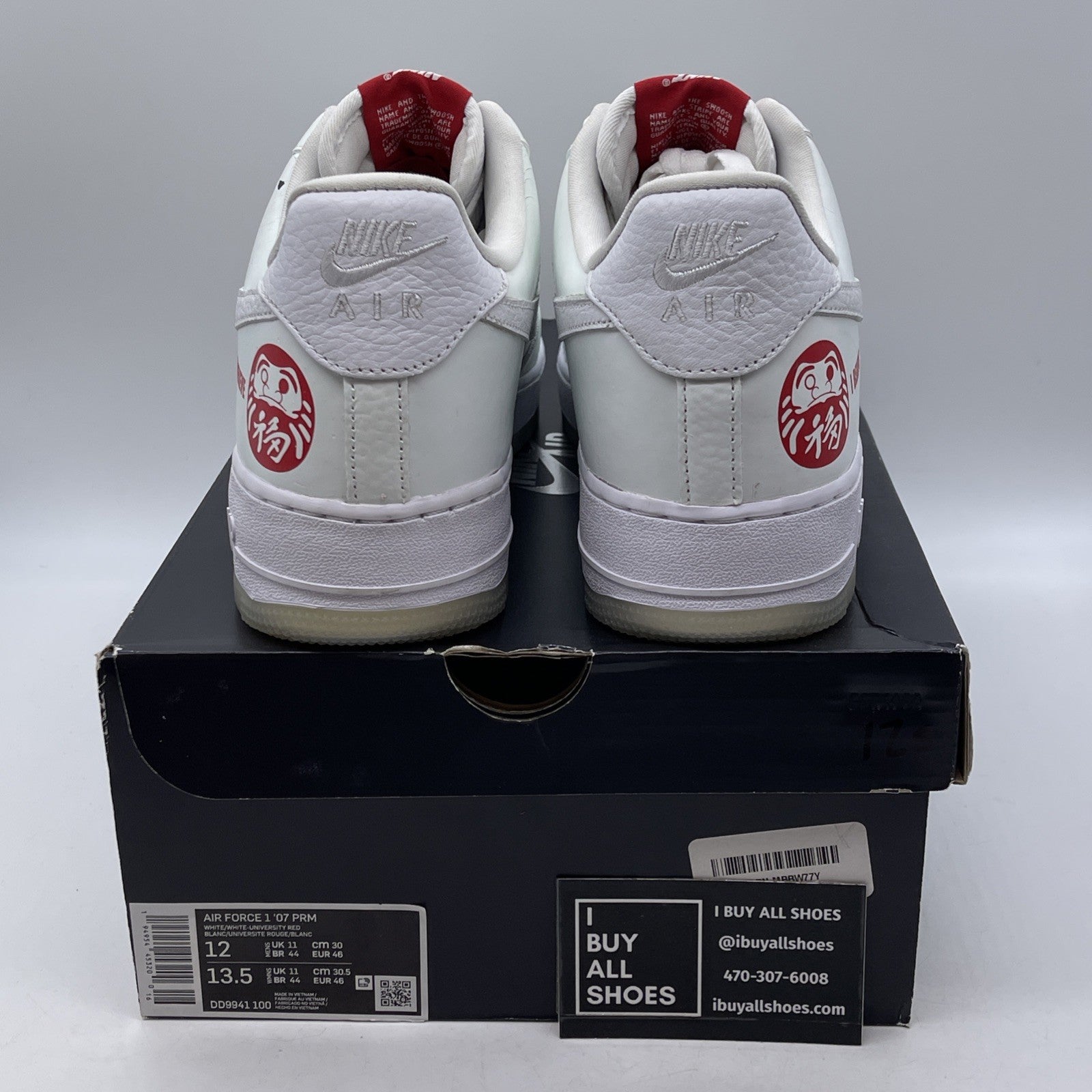 Size 12 - Nike Air Force 1 Low I Believe Daruma White Red Leather (DD9941-100)