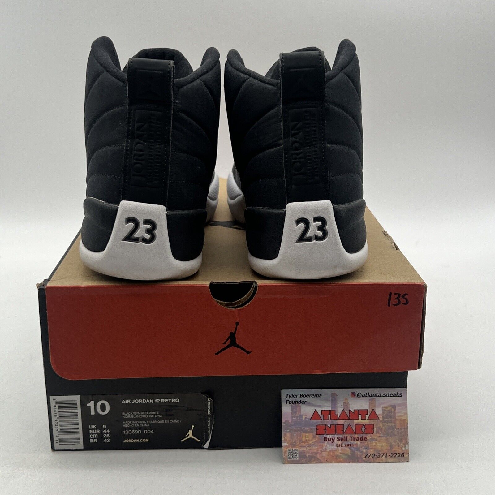 Size 10 - Air Jordan 12 Retro Neoprene Black White Red (130690-004)