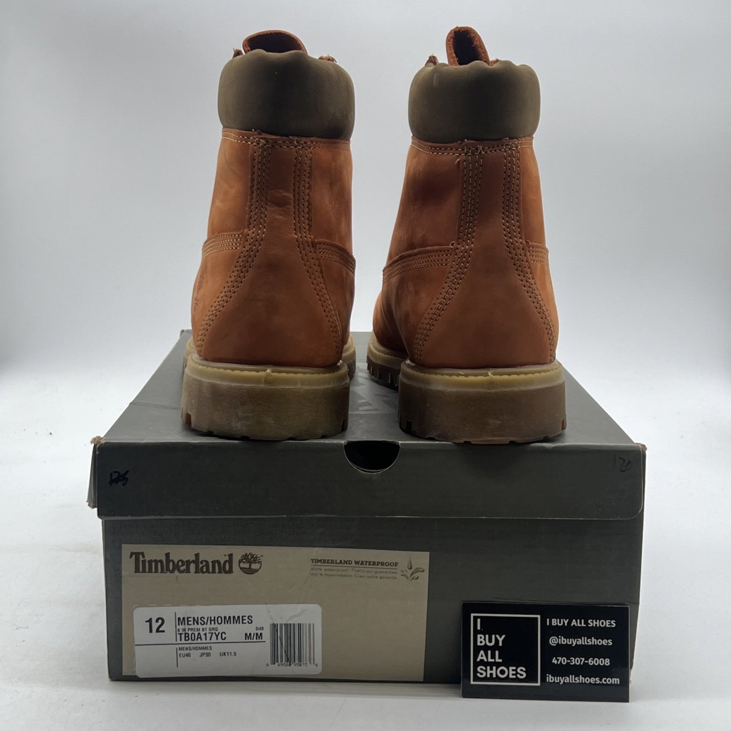 Size 12 - Timberland Boots 6 Inch Premium Dark Orange Nubuck Limited Edition