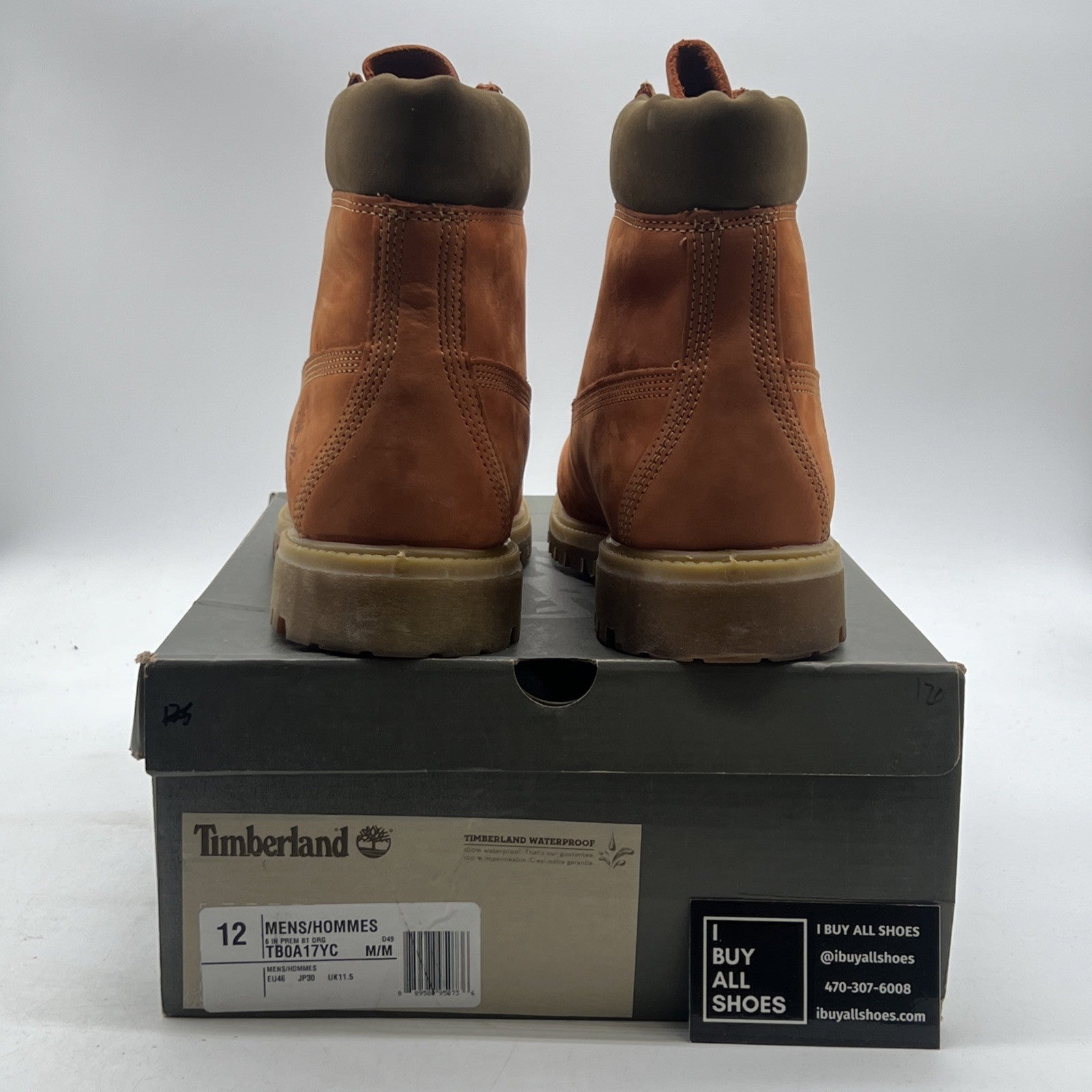 Size 12 - Timberland Boots 6 Inch Premium Dark Orange Nubuck Limited Edition