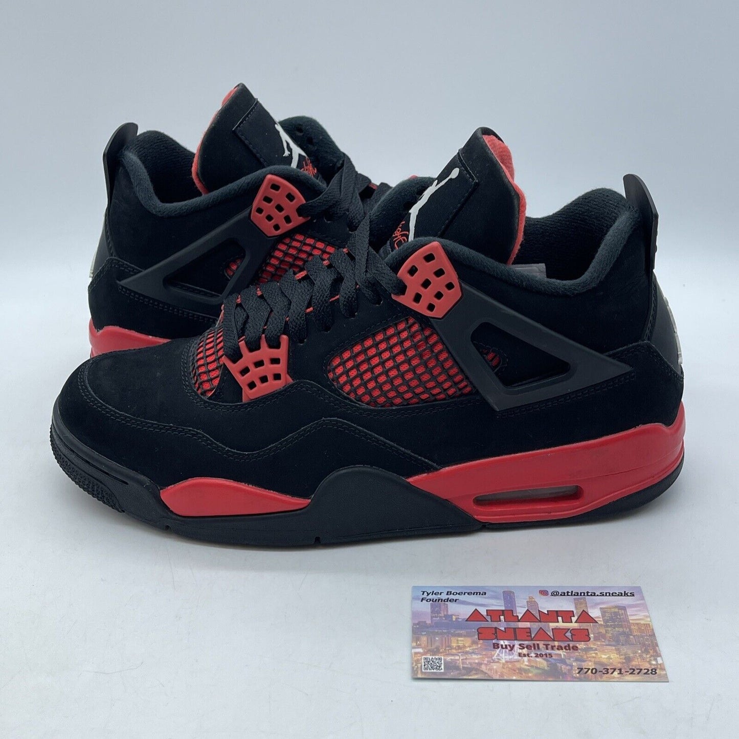 Size 8.5 - Jordan 4 Retro Mid Red Thunder Red Black White Suede (CT8527-016)