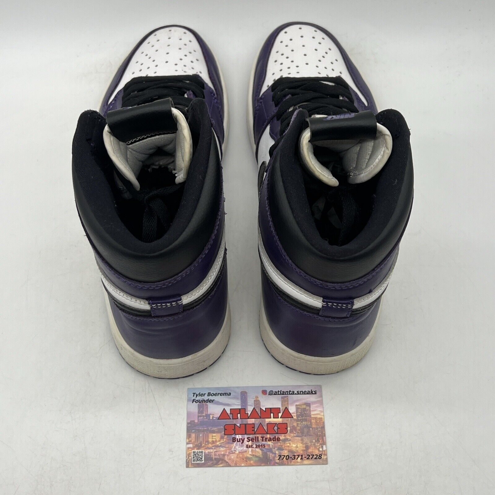 Size 9.5 - Jordan 1 Retro OG High Court Purple 2.0 Black White Leather 555088500