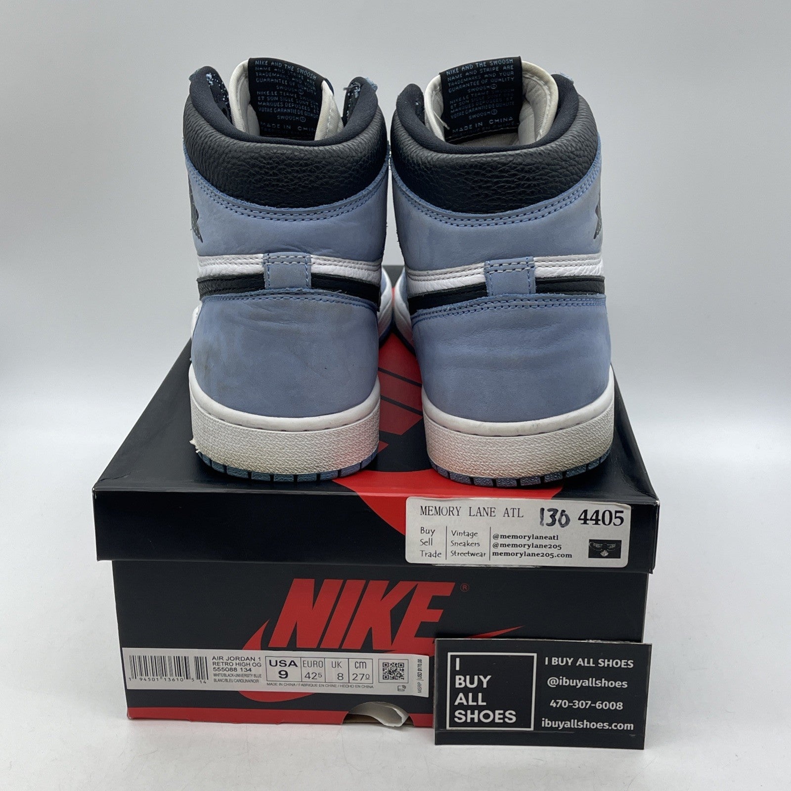 Size 9 - Air Jordan 1 Retro OG High University Blue (555088-134)