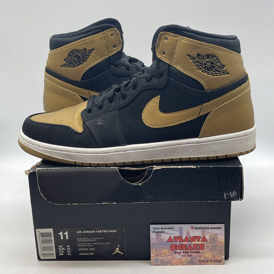 Size 11 - Air Jordan 1 Retro High Melo Gold White Black (332550-026)