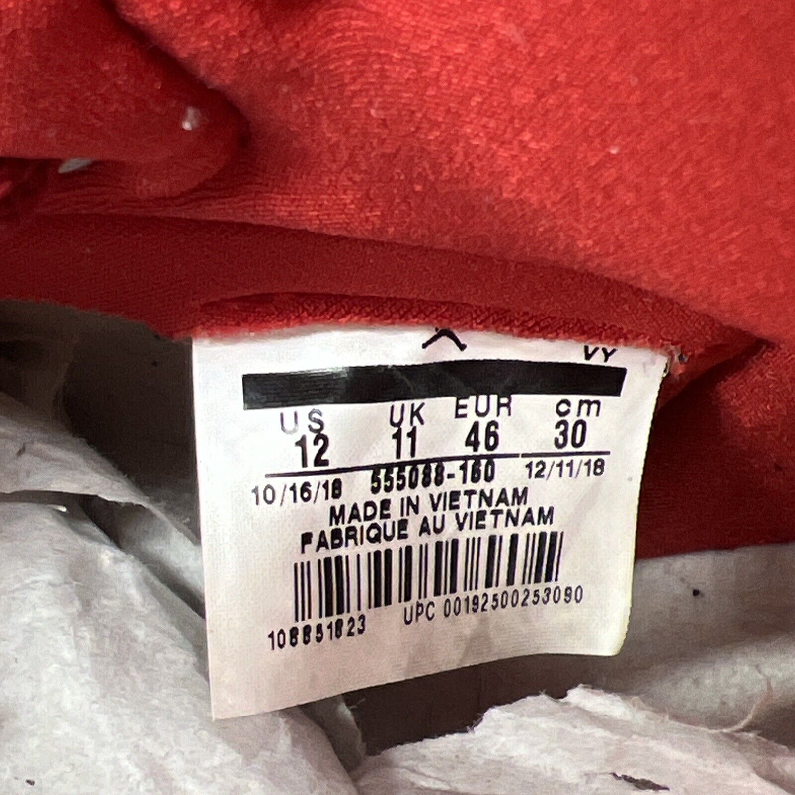 Size 12 - Air Jordan 1 Retro OG High Phantom Red White Black Leather 555088-160