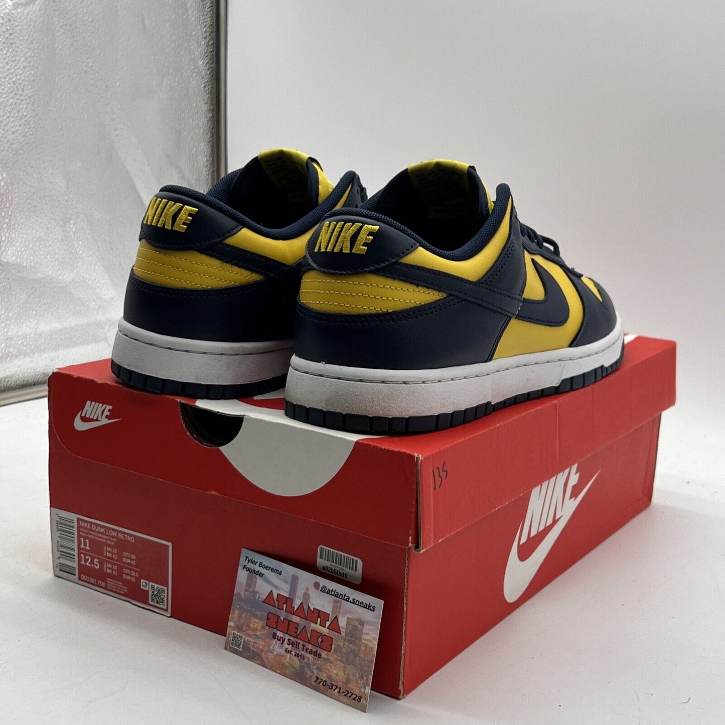 Size 11 - Nike Dunk Low Michigan 2021 Navy Yellow White Leather (DD1391-700)