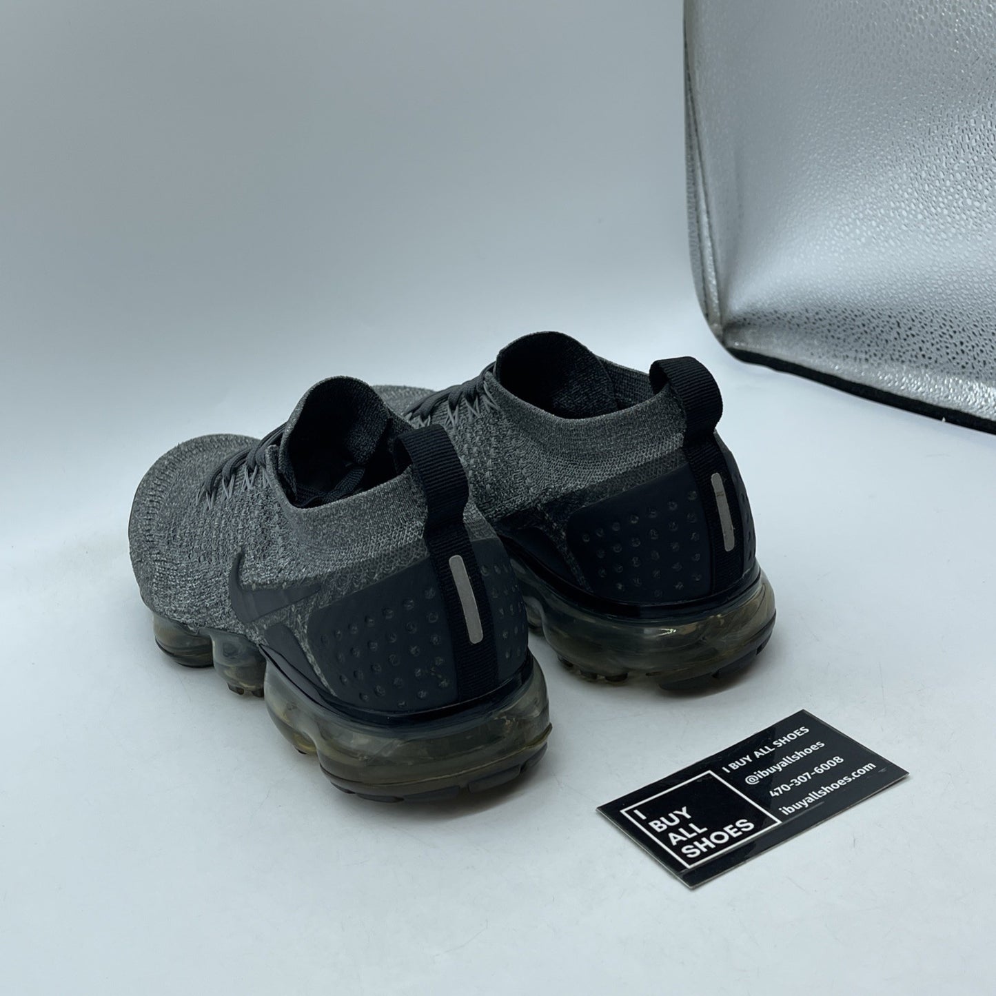 Size 9.5 - Nike Air Vapormax Flyknit 2 Wolf Grey Black Suede (942842-002)
