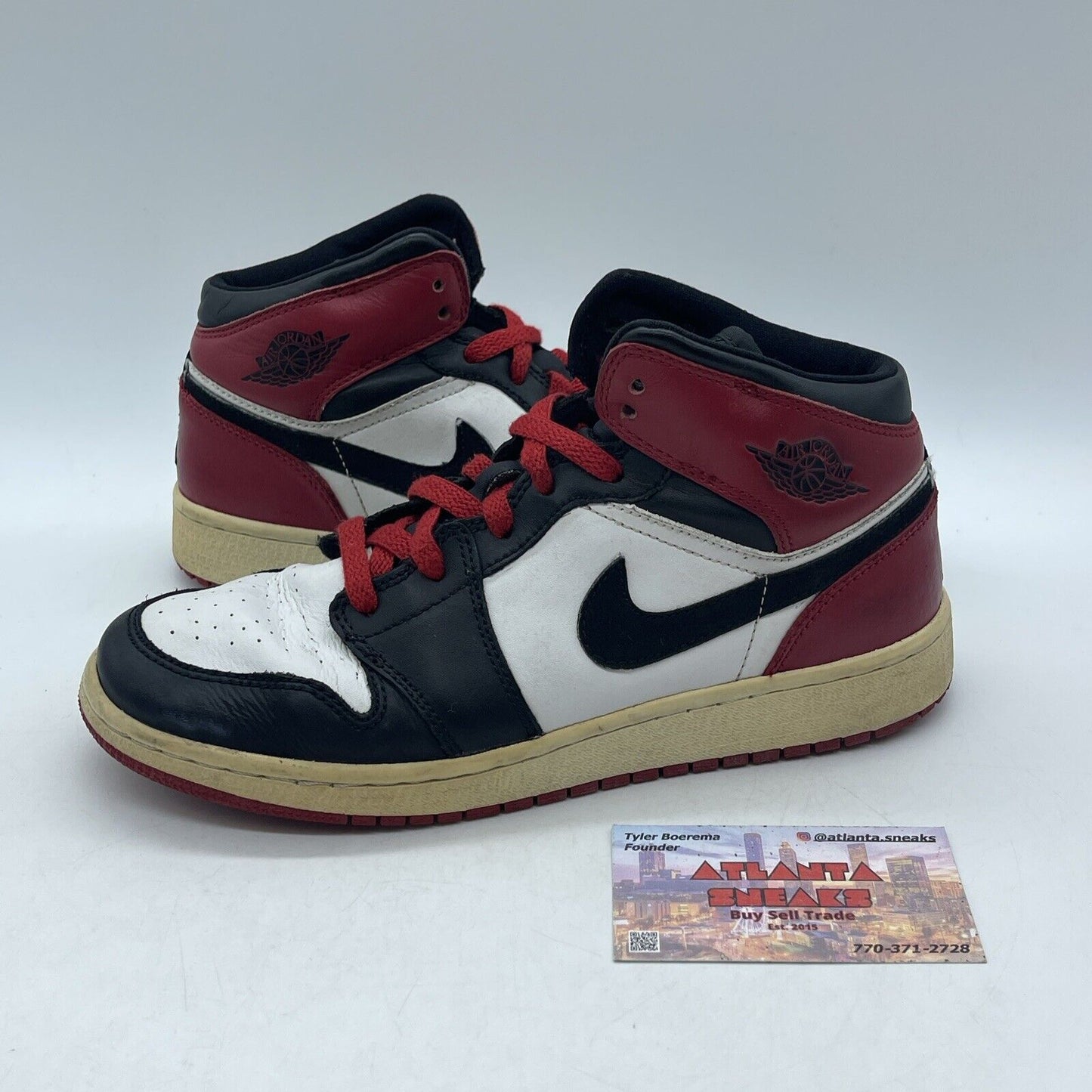 Size 5.5Y - Air Jordan 1 Retro Old Love White Red Black Leather (307383-102)