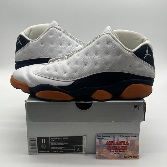 Size 11 - Air Jordan 13 Retro Low Ceramic White Navy Orange Suede (310810-106)