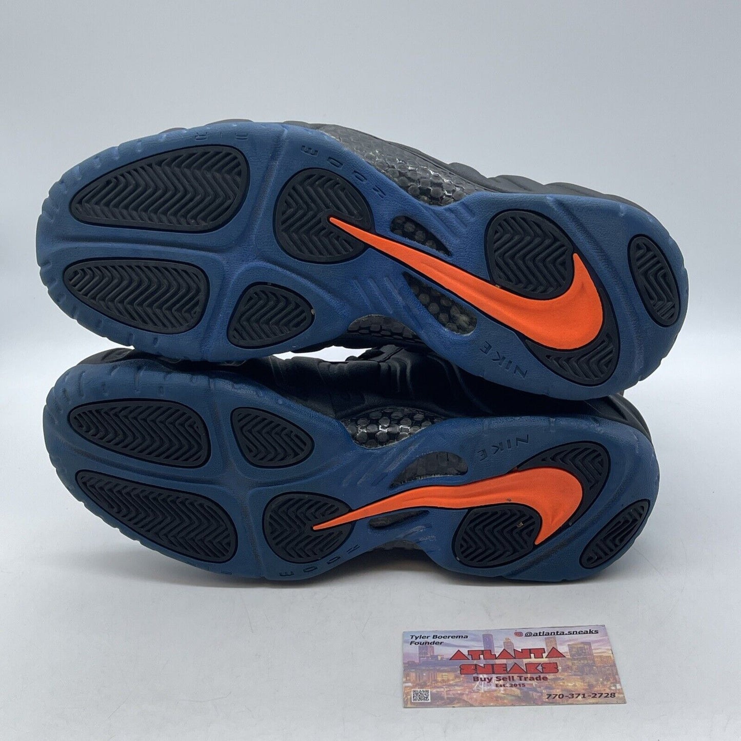 Size 8.5 - Nike Air Foamposite Pro Knicks Blue Black Orange (624041-010)