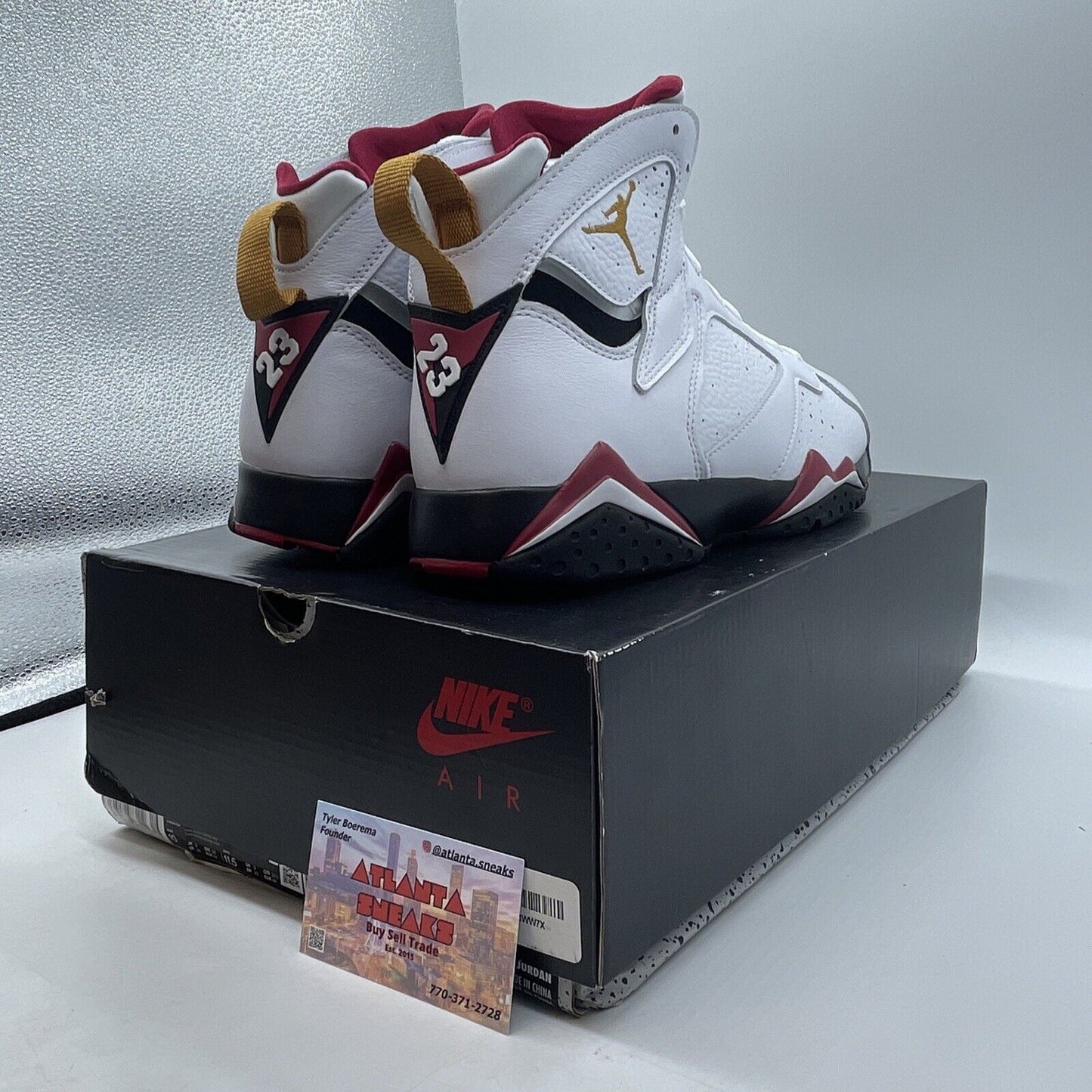 Size 10 - Jordan 7 Cardinal 2022 White Red Yellow Black Leather (CU9307-106)