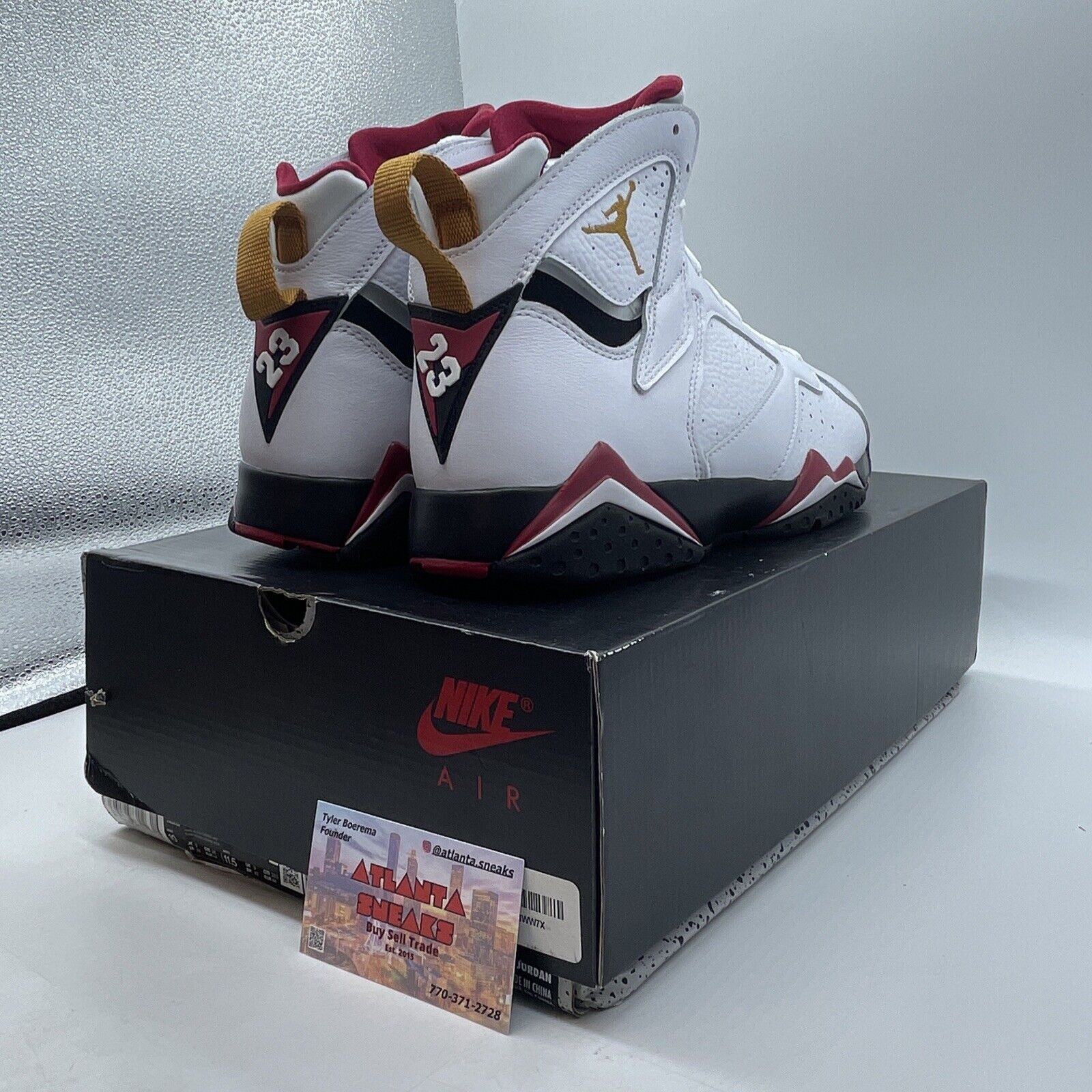 Size 10 - Jordan 7 Cardinal 2022 White Red Yellow Black Leather (CU9307-106)