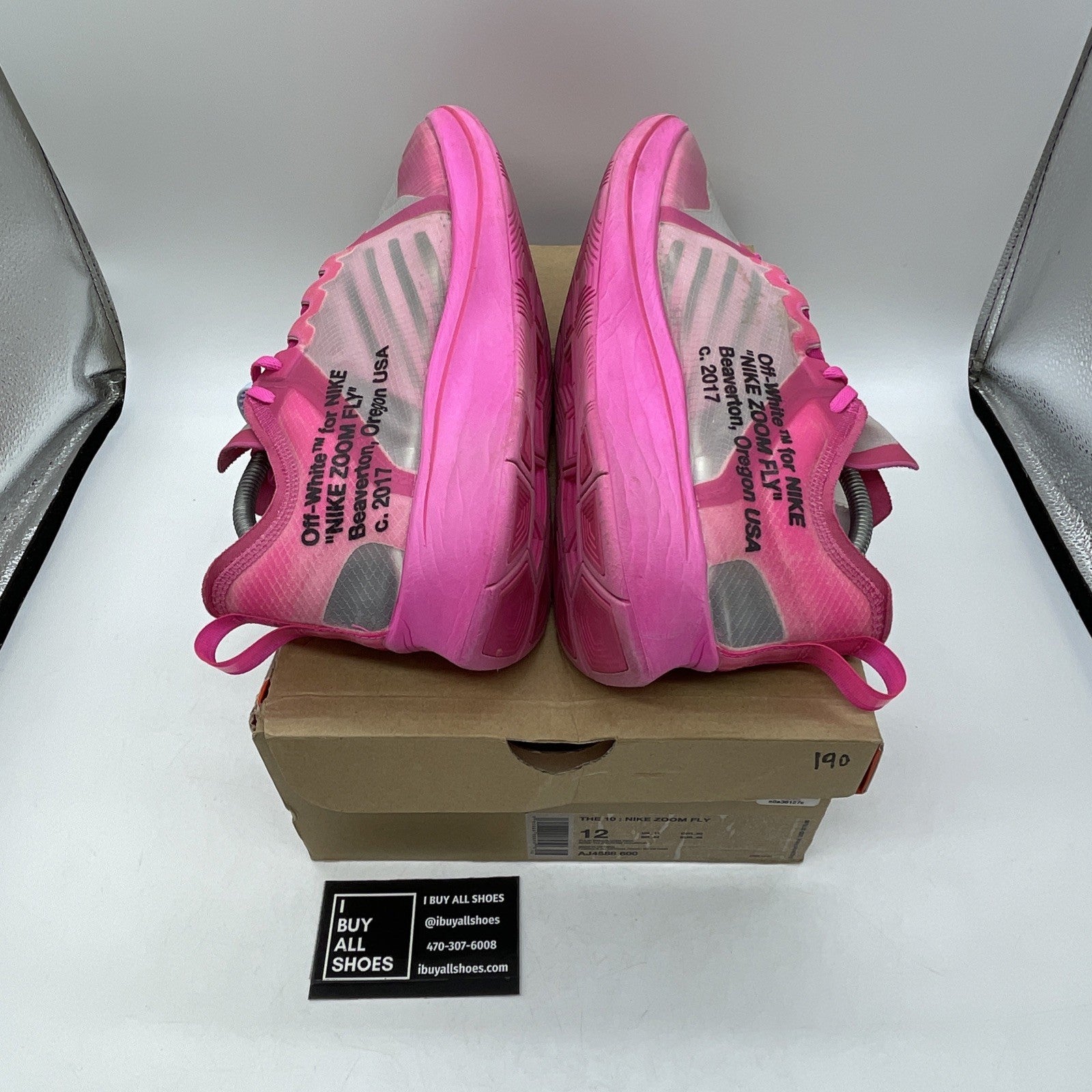 Size 12 - Nike Off-White x Zoom Fly SP Tulip Pink Leather (AJ4588-600)
