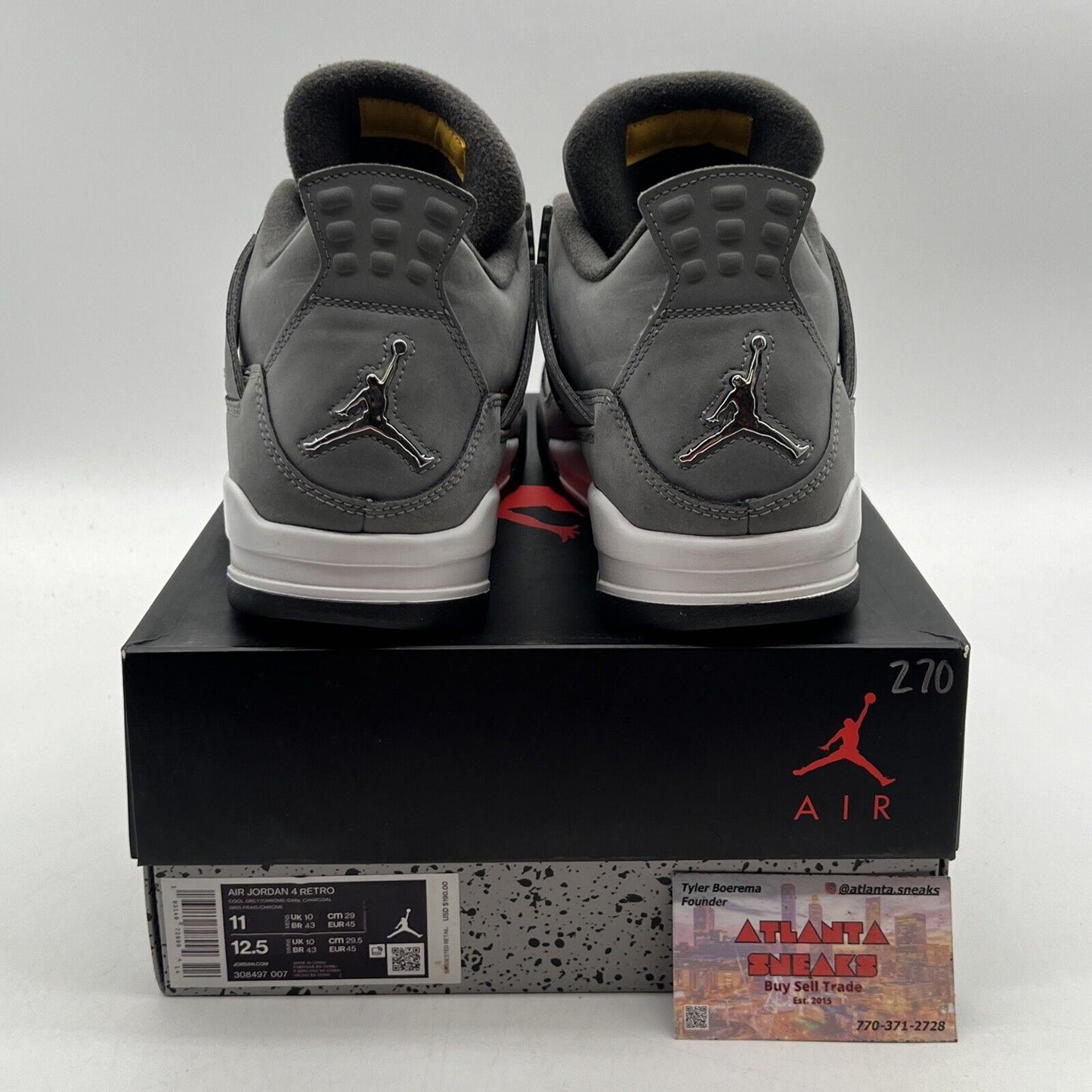 Size 11 - Jordan 4 Retro Low Cool Grey Black White Suede (308497-007)