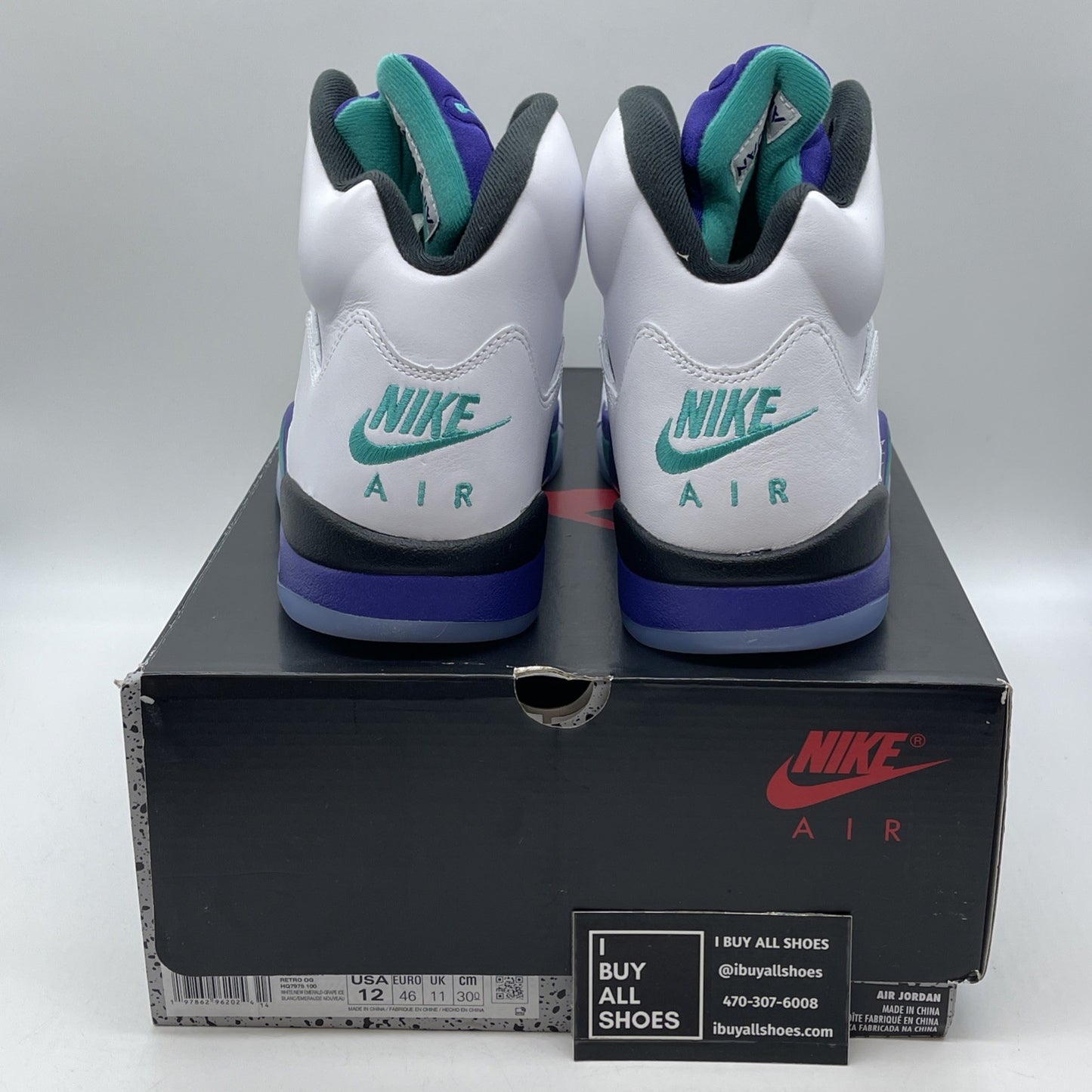 Size 12 - Air Jordan 5 Retro Grape 2013 White Leather (HQ7978-100)