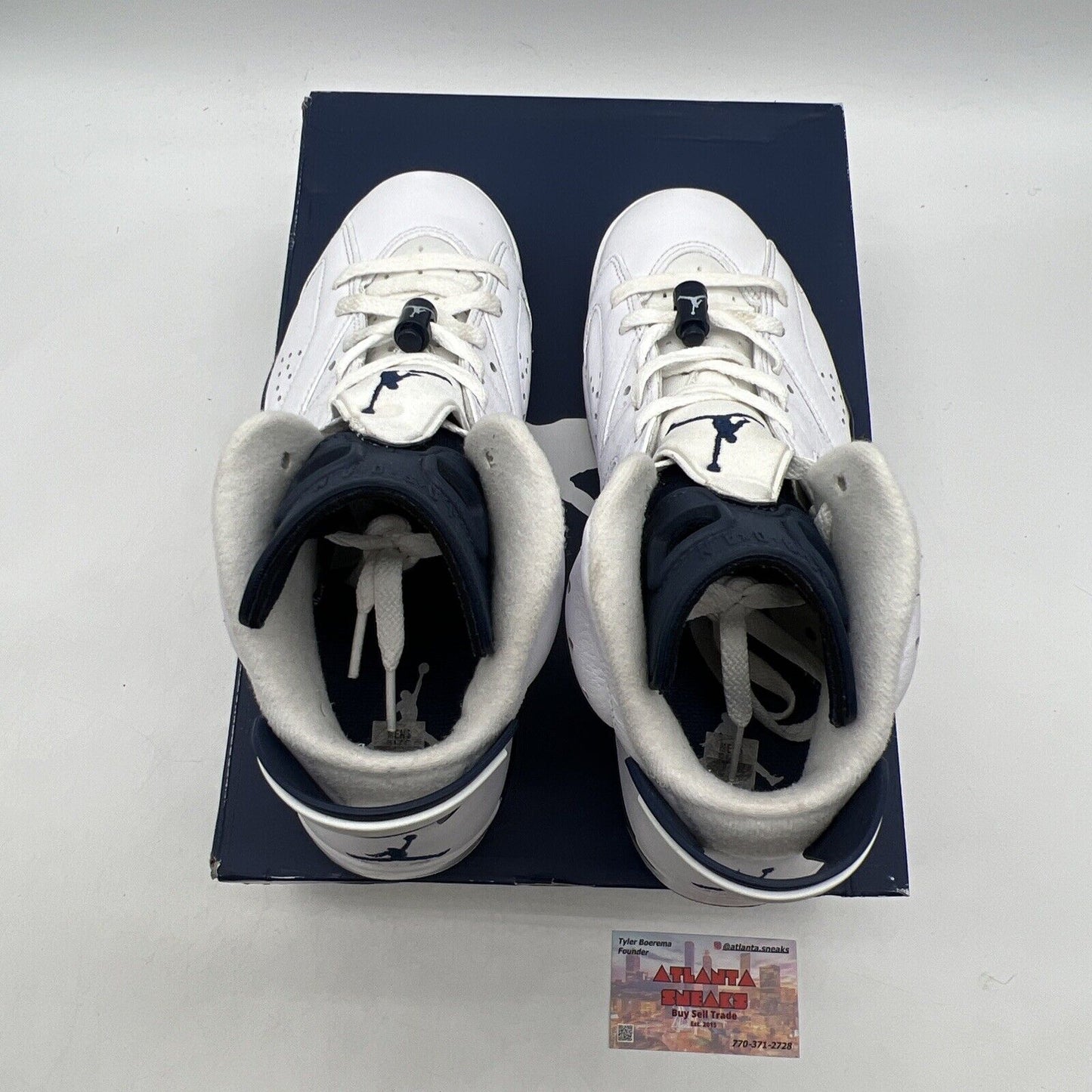 Size 8 - Jordan 6 Retro Midnight Navy White Leather (CT8529-141)