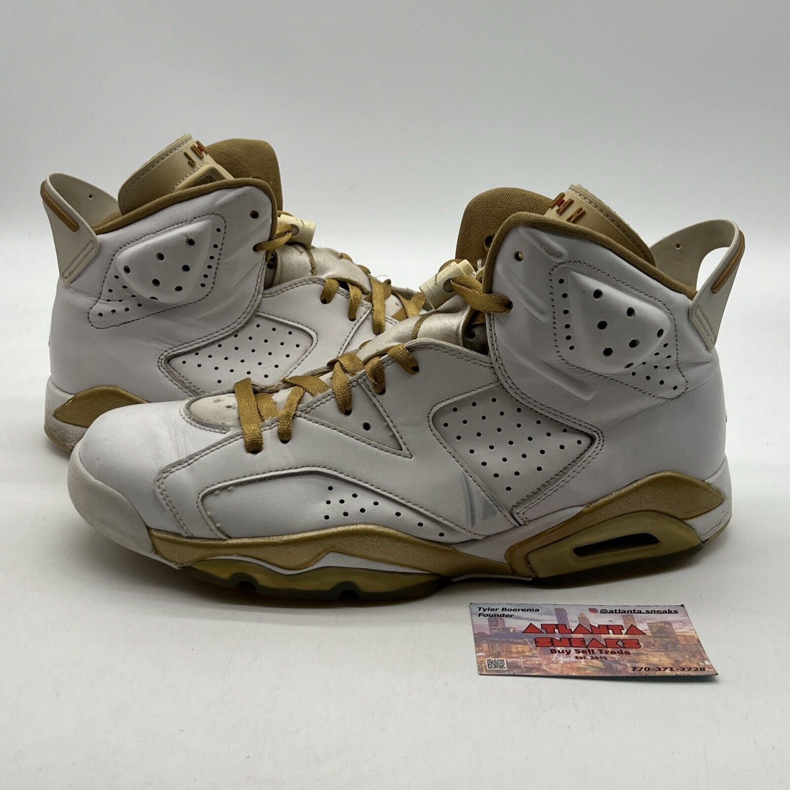 Size 10 - Air Jordan 6 Retro GMP White Gold Leather (384664-135)