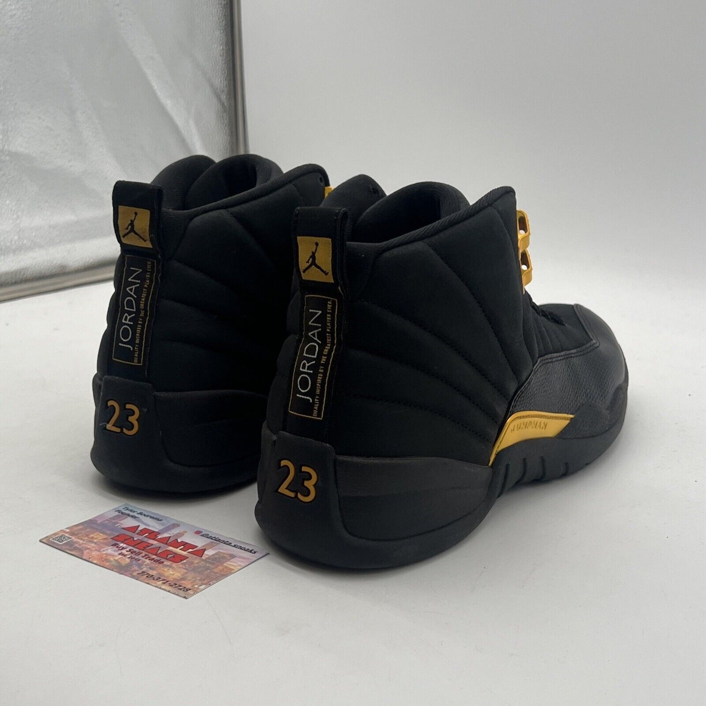 Size 11 - Jordan 12 Retro Mid Black Taxi Suede Leather Yellow (CT8013-071)